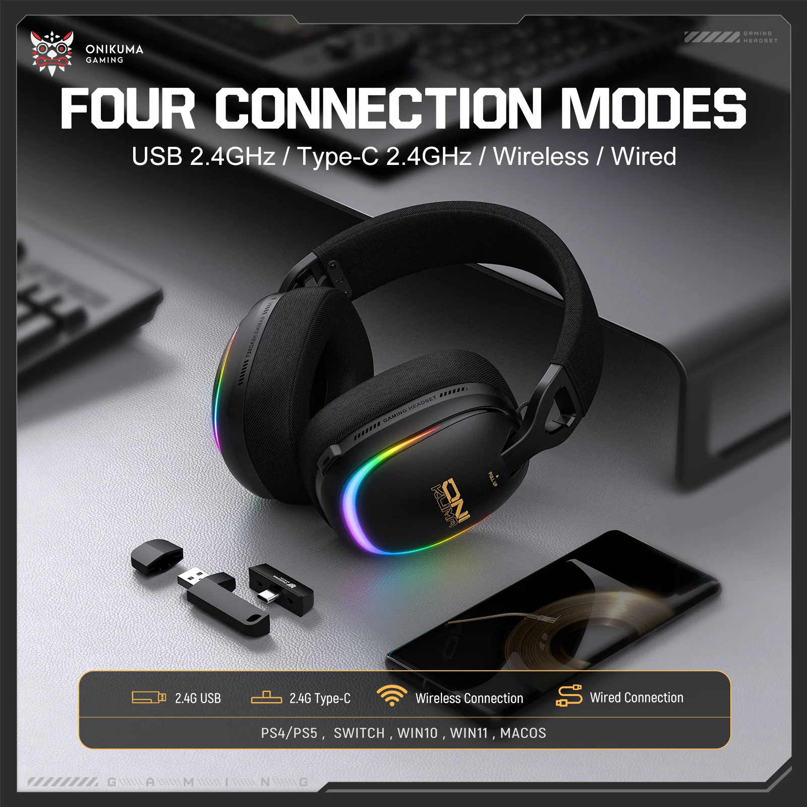 ‌ONIKUMA GT805 Performance Upgrade Gaming Headset - Image 2