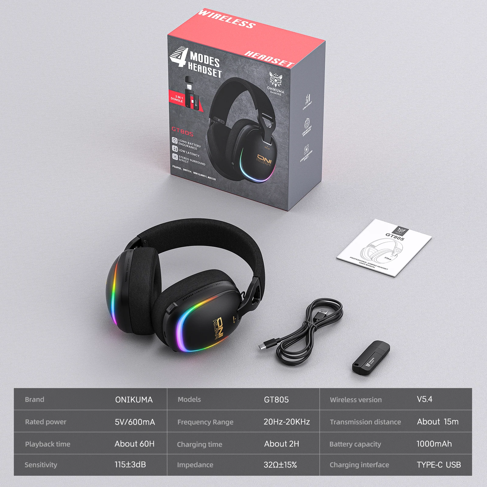 ‌ONIKUMA GT805 Performance Upgrade Gaming Headset - Image 7