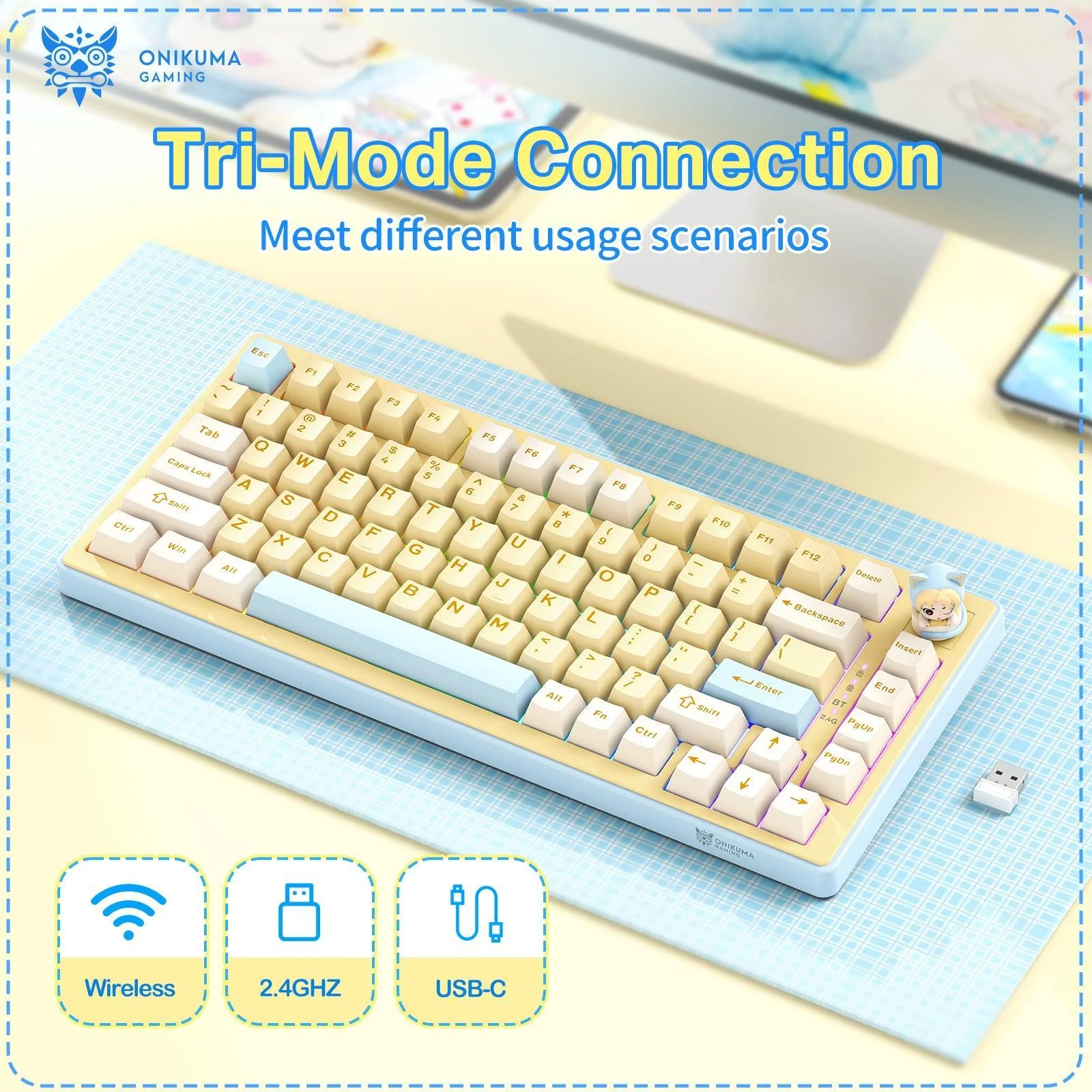 ‌ONIKUMA MT707 Keyboard – Hot-Swappable Keys, Gasket Mount & RGB Gaming Precision - Image 16