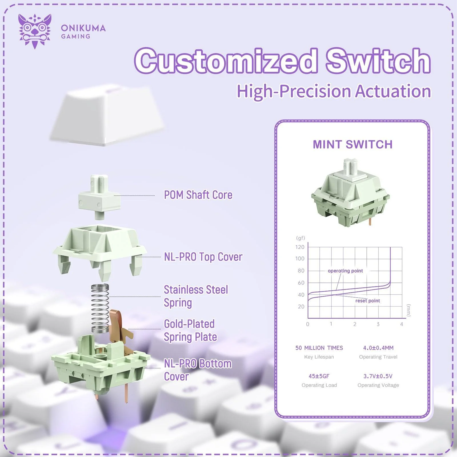 ‌ONIKUMA MT707 Keyboard – Hot-Swappable Keys, Gasket Mount & RGB Gaming Precision - Image 19