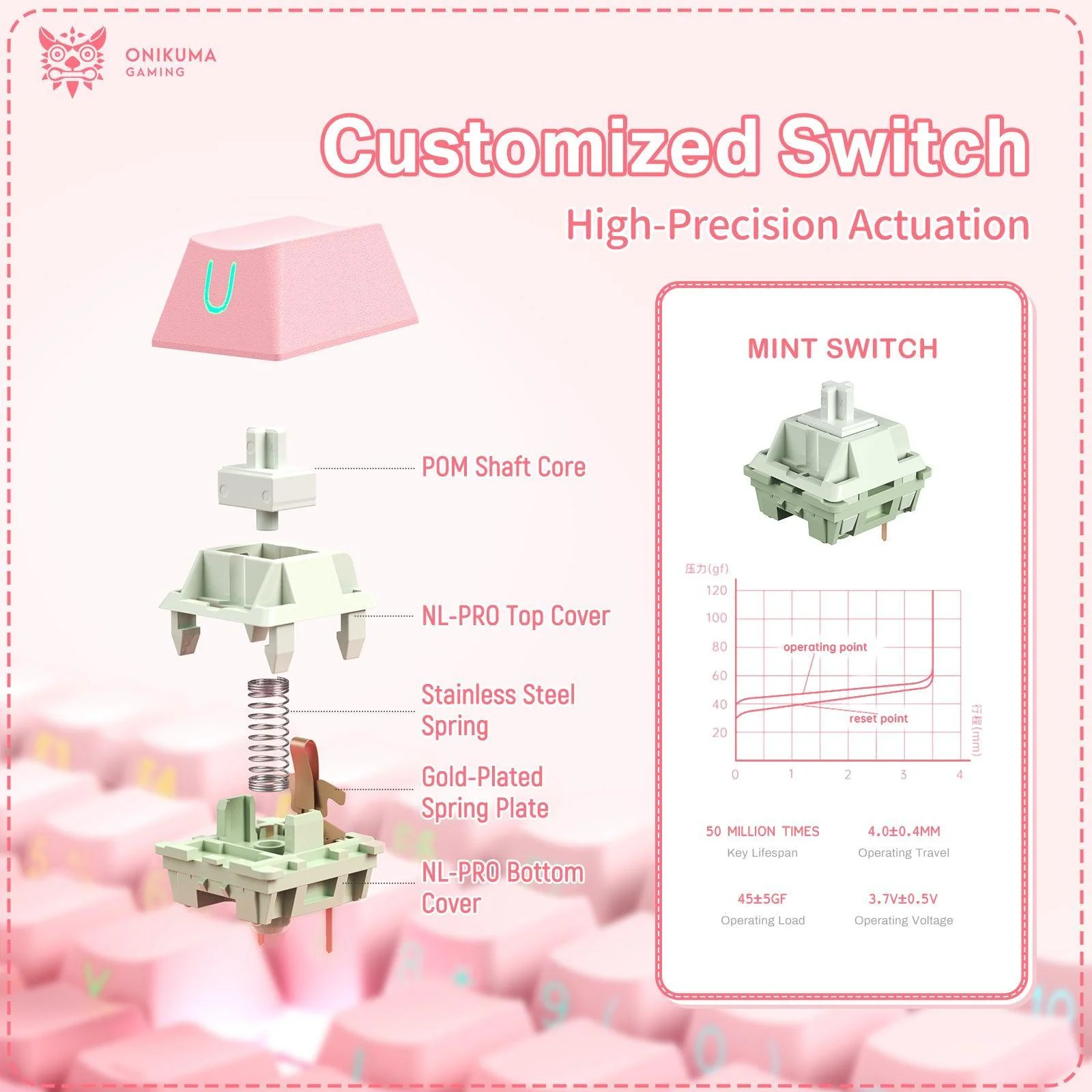‌ONIKUMA MT707 Keyboard – Hot-Swappable Keys, Gasket Mount & RGB Gaming Precision - Image 9