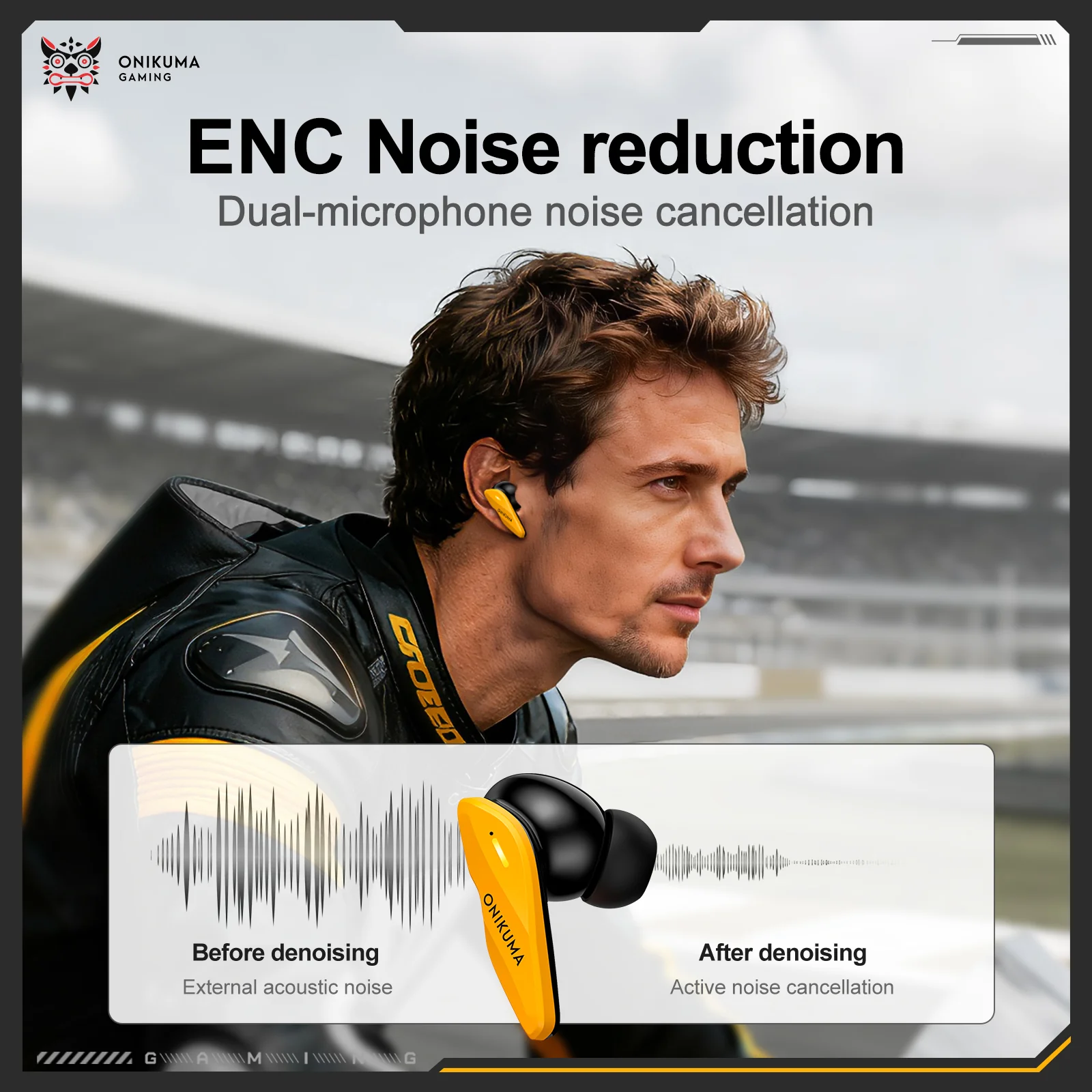 ONIKUMA TX616 Dual-Mic Noise Reduction Earbuds with Tri-Mode Seamless Connectivity - Image 3