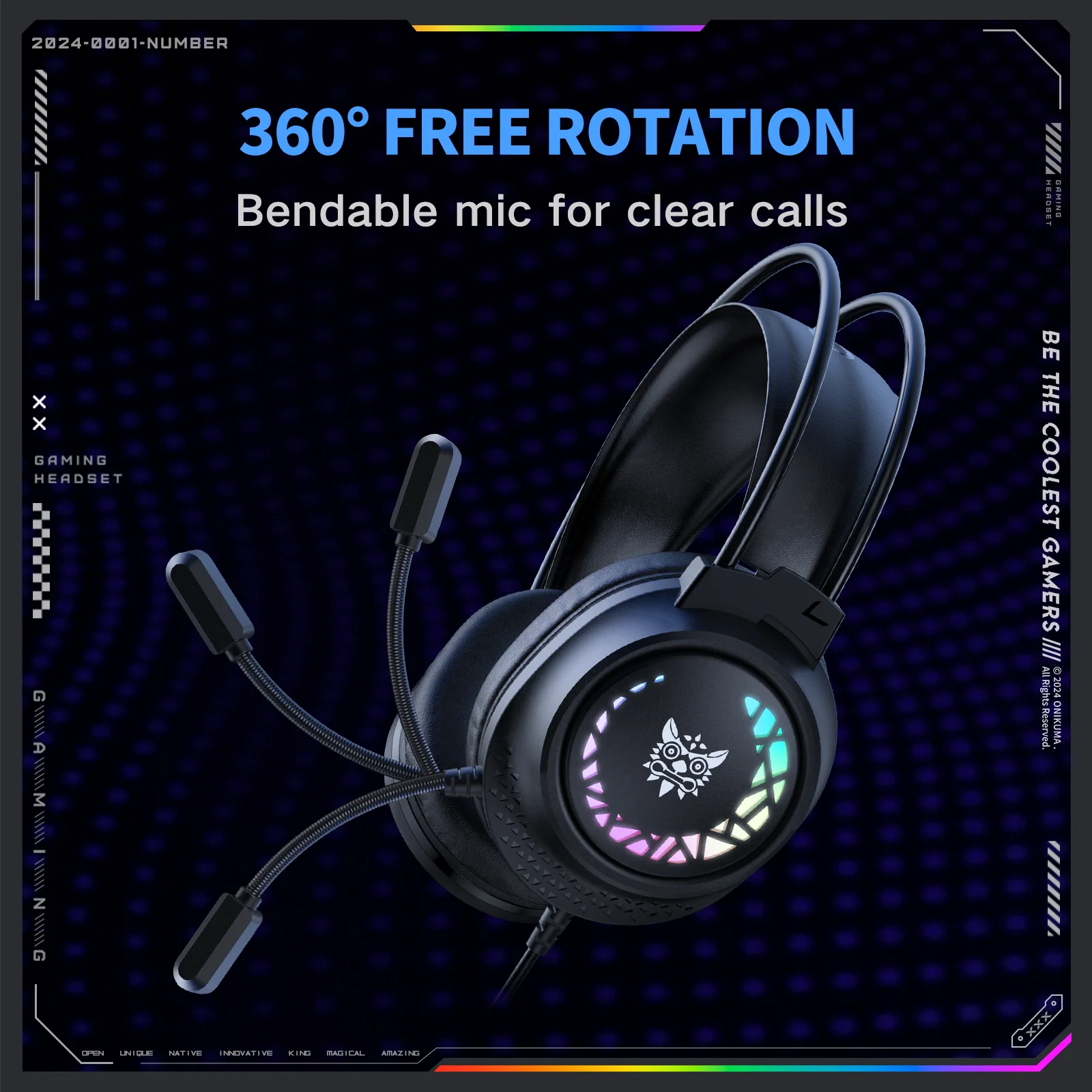 ‌ONIKUMA X92 Gaming Headsets – RGB Lighting, 3D Surround Sound & Competitive Performance - Image 3