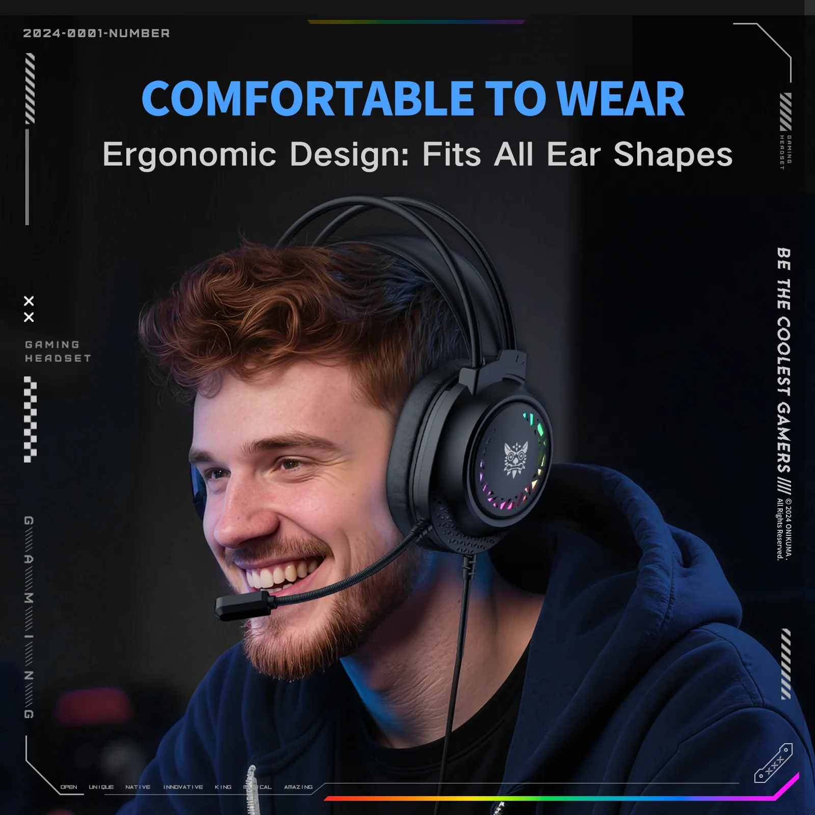 ‌ONIKUMA X92 Gaming Headsets – RGB Lighting, 3D Surround Sound & Competitive Performance - Image 6