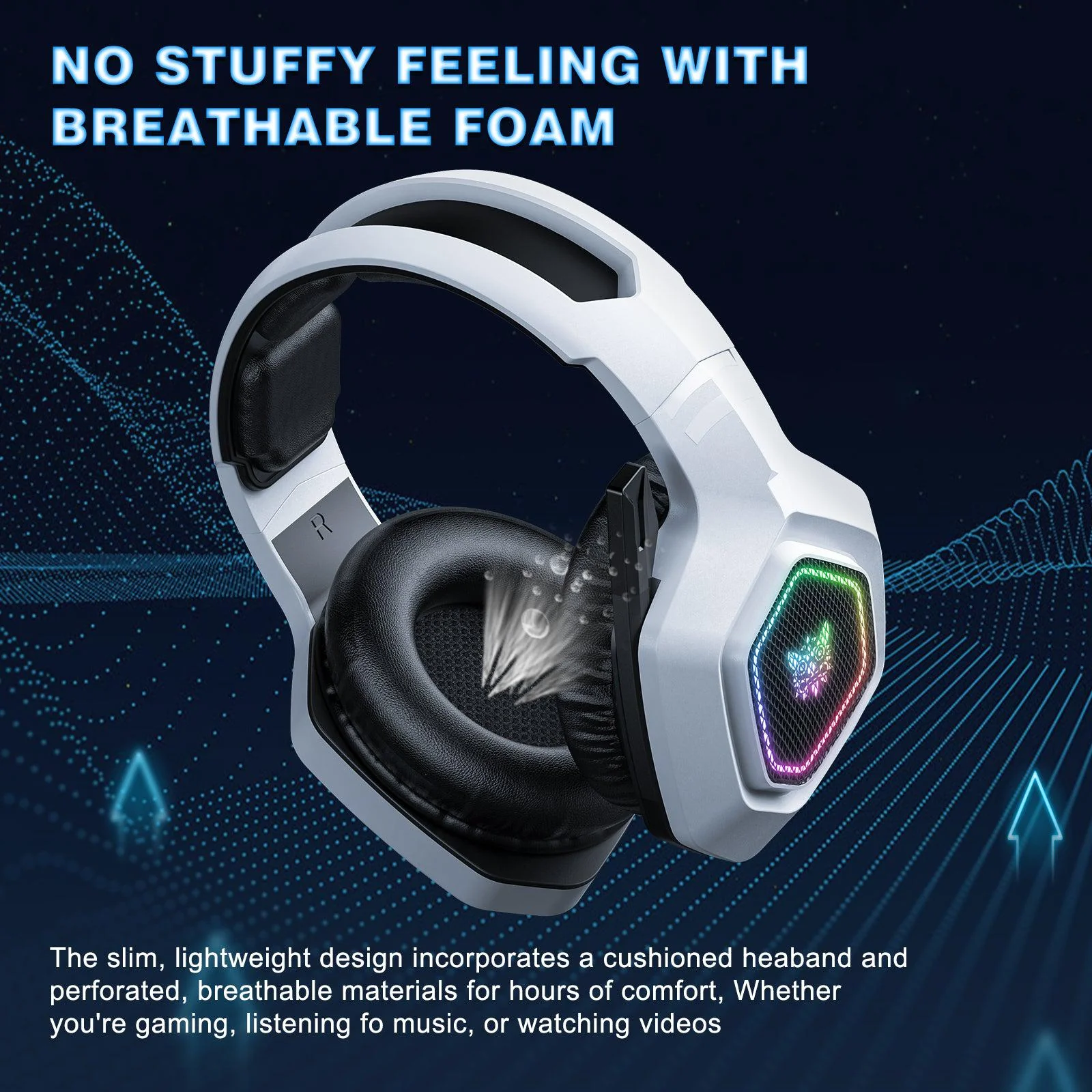 ONIKUMA B100 Headset Headworn Bluetooth 2.4g Wireless Wired Three Mode Lightweight E-Sports Gamer Headphone - Image 7