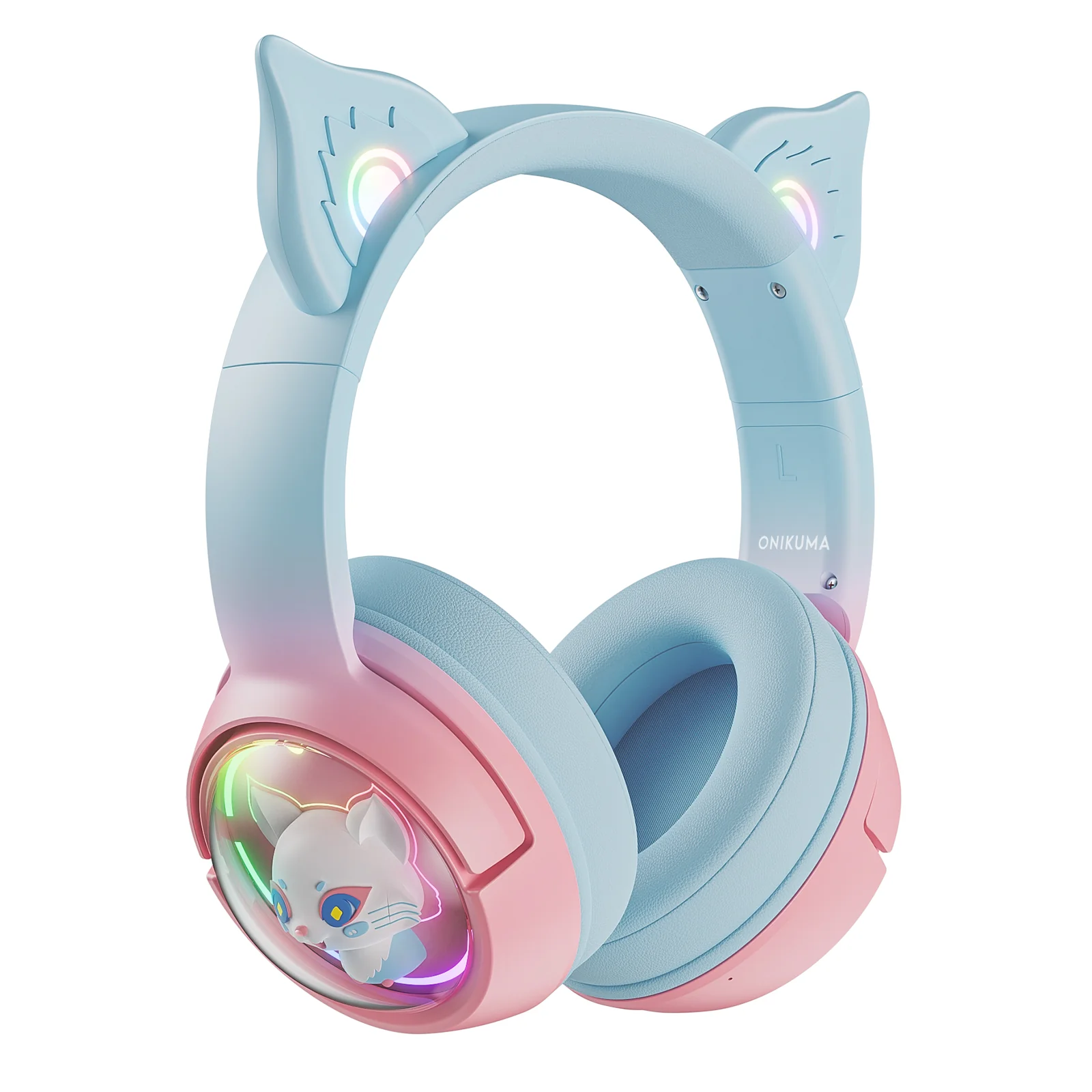 ONIKUMA B5 Gradient 2.4G Wireless Bluetooth Wired 3-mode Linghu Headphones, RGB Switch Headset - Image 7
