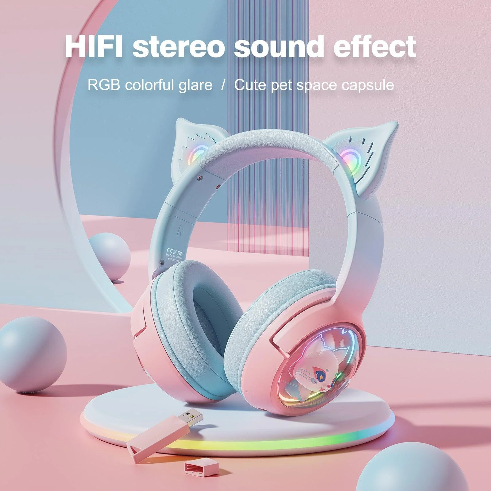 ONIKUMA B5 Tri-Mode Gaming Headset – Bluetooth 5.3, HIFI Sound & Cute Space Capsule Design - Image 11