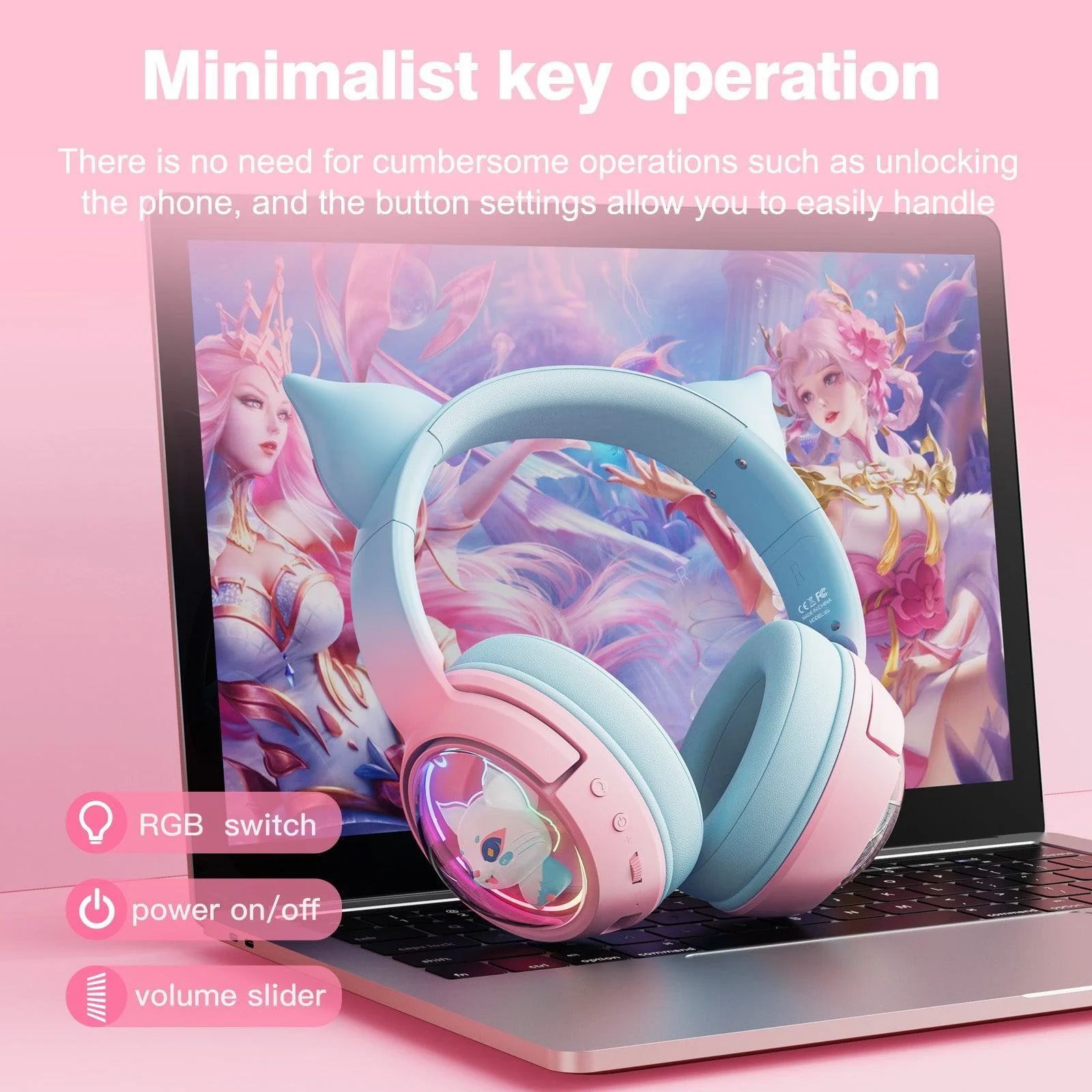 ONIKUMA B5 Tri-Mode Gaming Headset – Bluetooth 5.3, HIFI Sound & Cute Space Capsule Design - Image 13