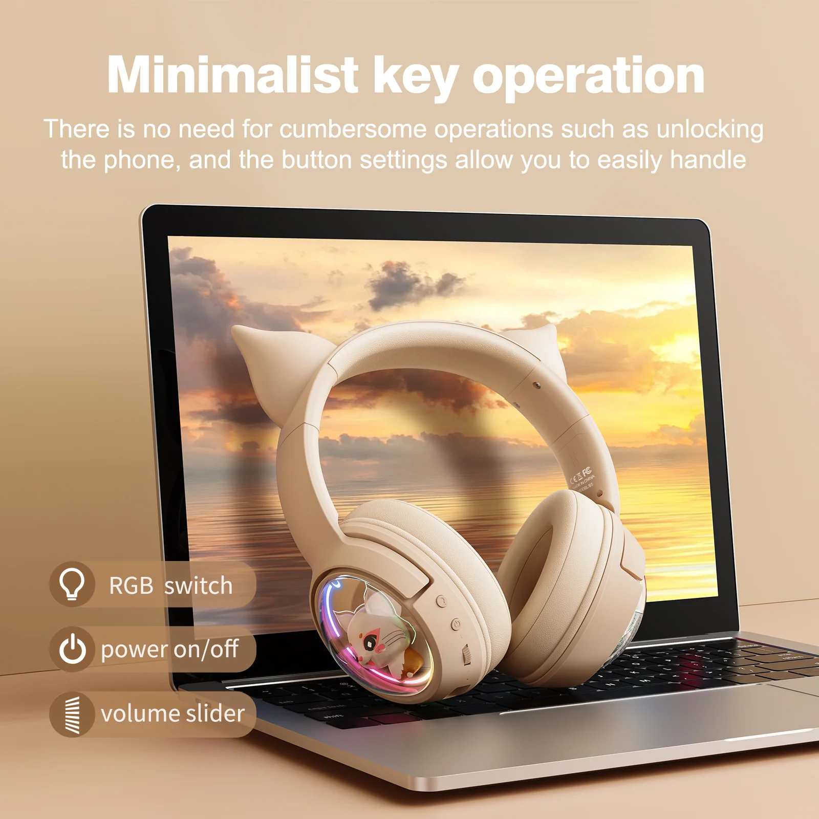 ONIKUMA B5 Tri-Mode Gaming Headset – Bluetooth 5.3, HIFI Sound & Cute Space Capsule Design - Image 5