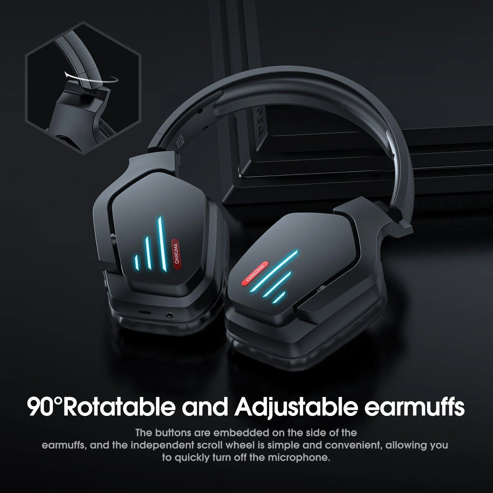 ONIKUMA B60 Wireless Bluetooth Gaming Headset - Image 4