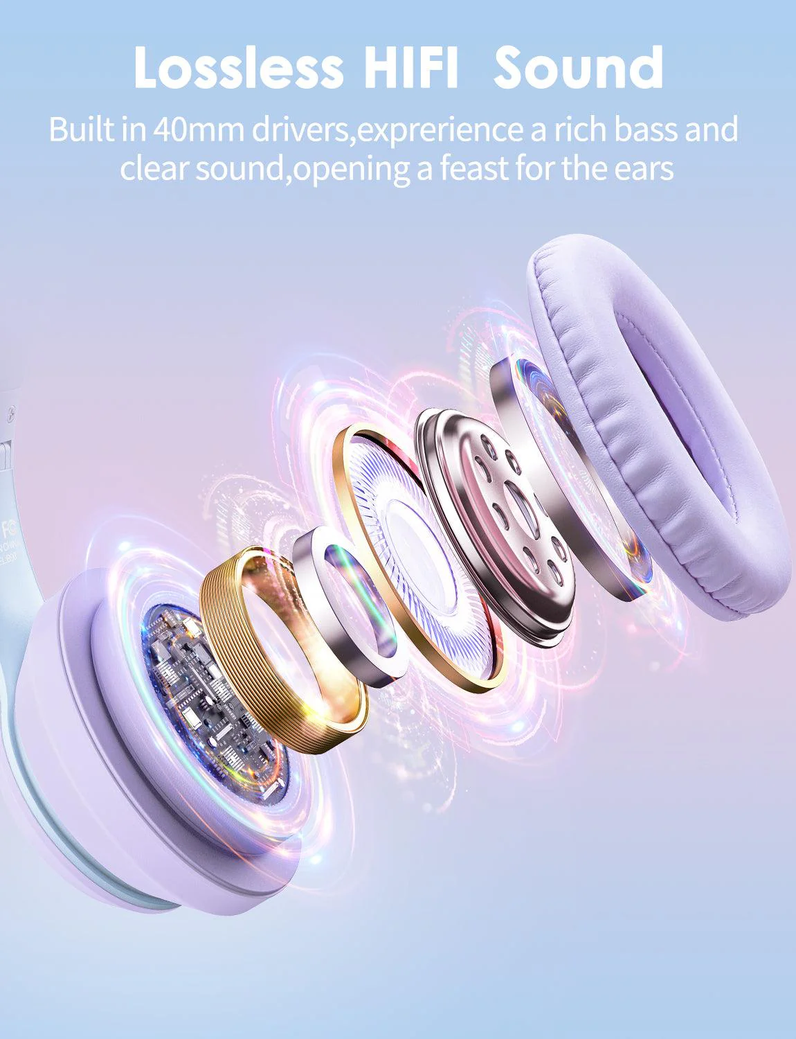 Onikuma B90 RGB Cat Ear Bluetooth 5.0 Wireless Gaming Headset - Image 10