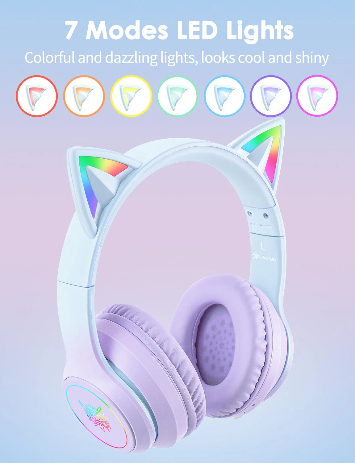 Onikuma B90 RGB Cat Ear Bluetooth 5.0 Wireless Gaming Headset - Image 11