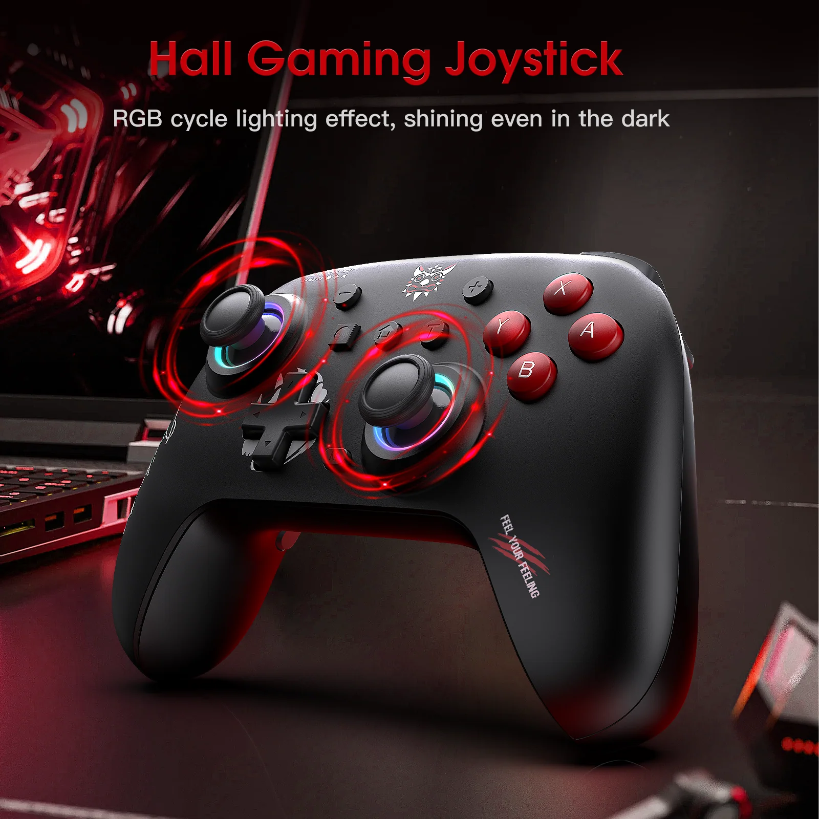 ONIKUMA C1 Wireless Controller Compatible with Nintendo Switch/Switch Lite, Bluetooth Pro Controller with Turbo, Motion, Vibration, Wake-up, Headphone Jack and Breathing LED Light - Image 10