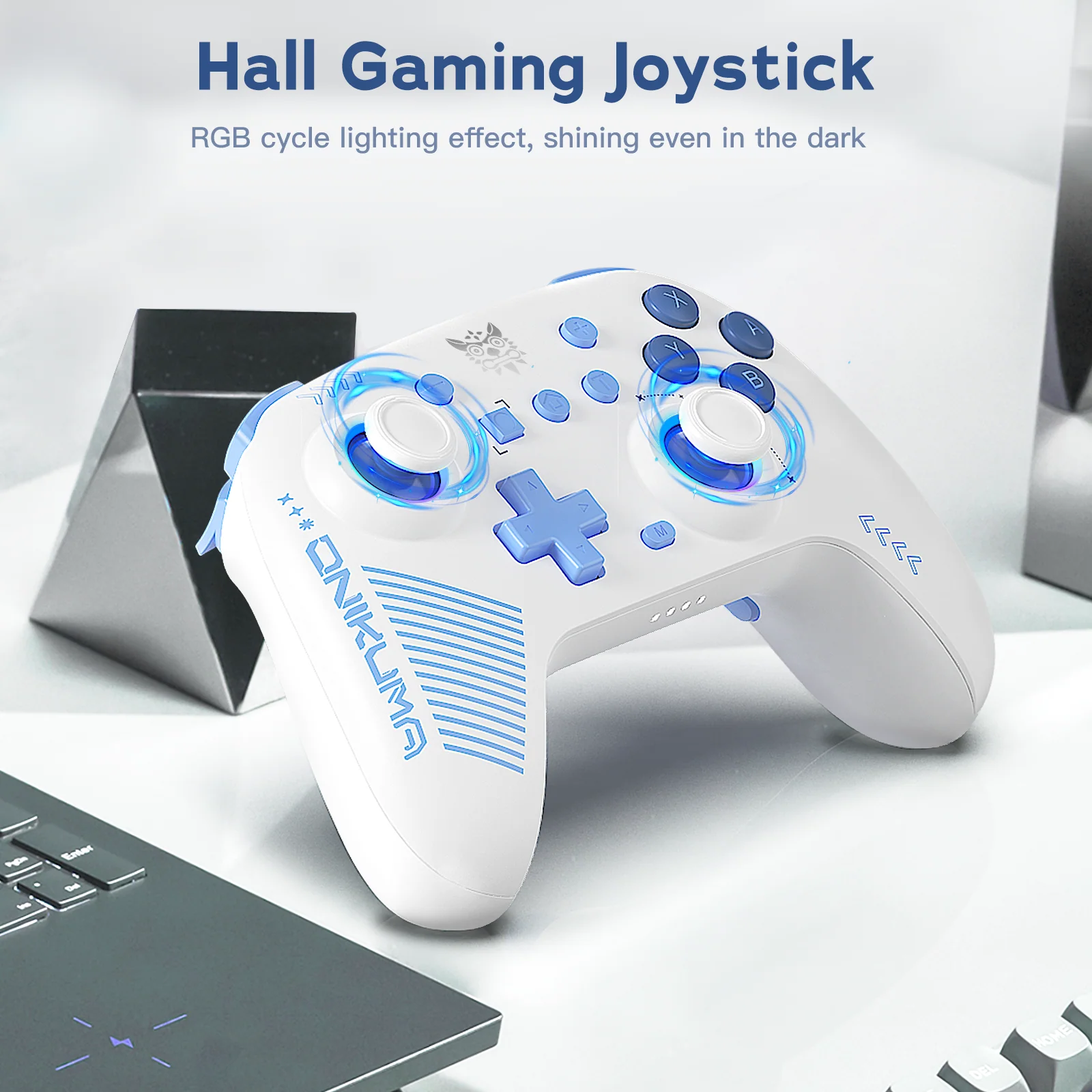 ONIKUMA C1 Wireless Controller Compatible with Nintendo Switch/Switch Lite, Bluetooth Pro Controller with Turbo, Motion, Vibration, Wake-up, Headphone Jack and Breathing LED Light - Image 7