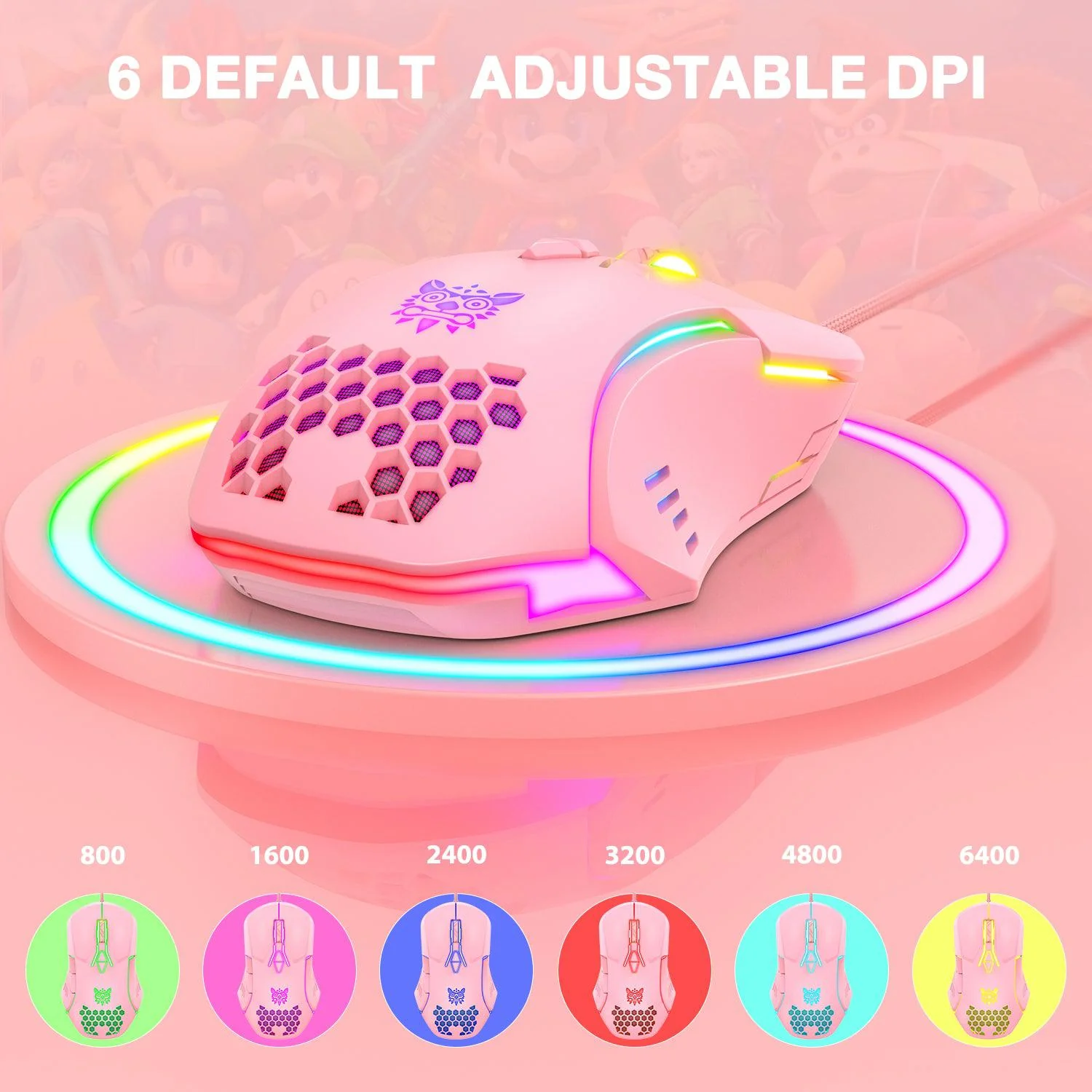 ONIKUMA CW902 Wired Gaming Mouse With Colorful Lighting - Image 10