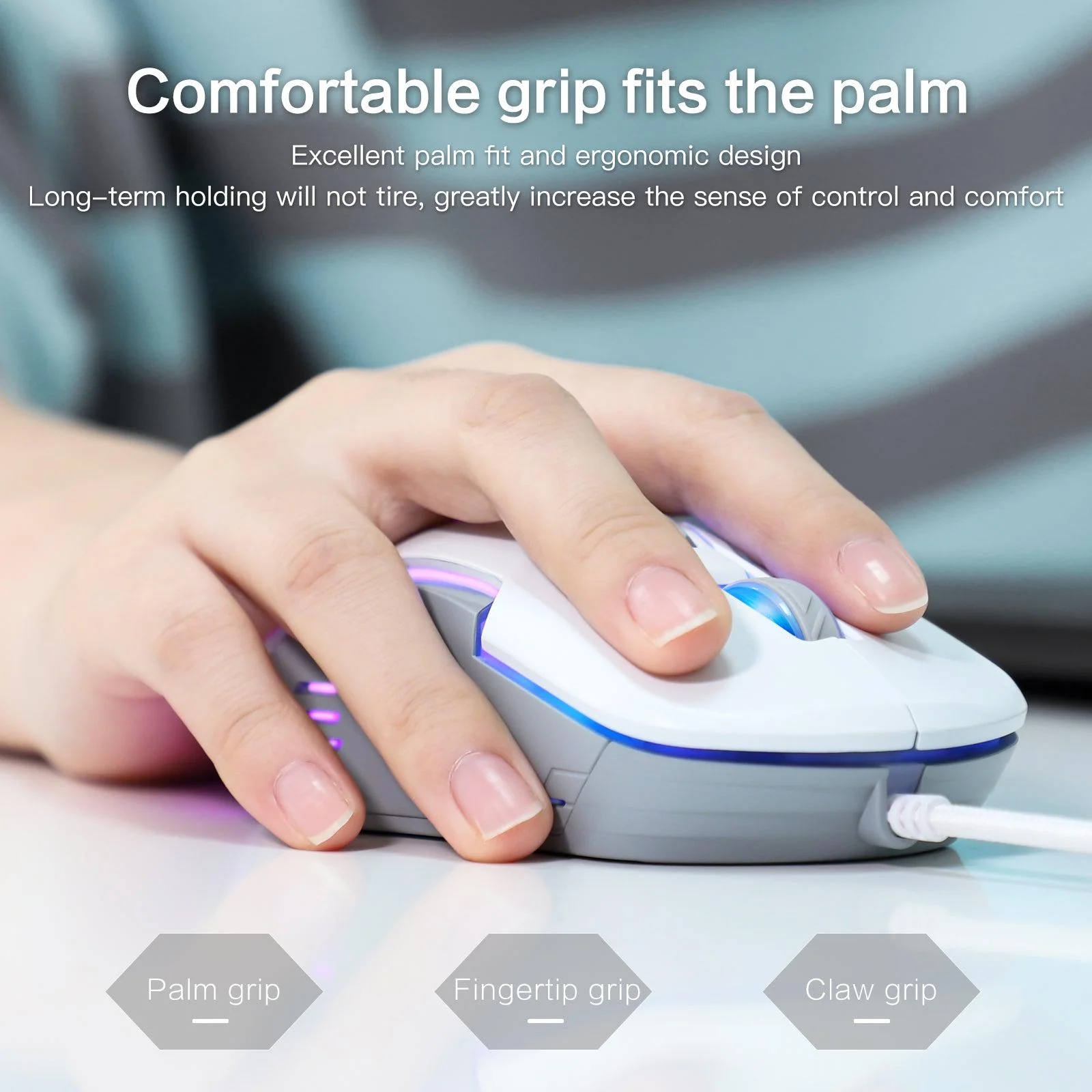 ONIKUMA CW902 Wired Gaming Mouse With Colorful Lighting - Image 16