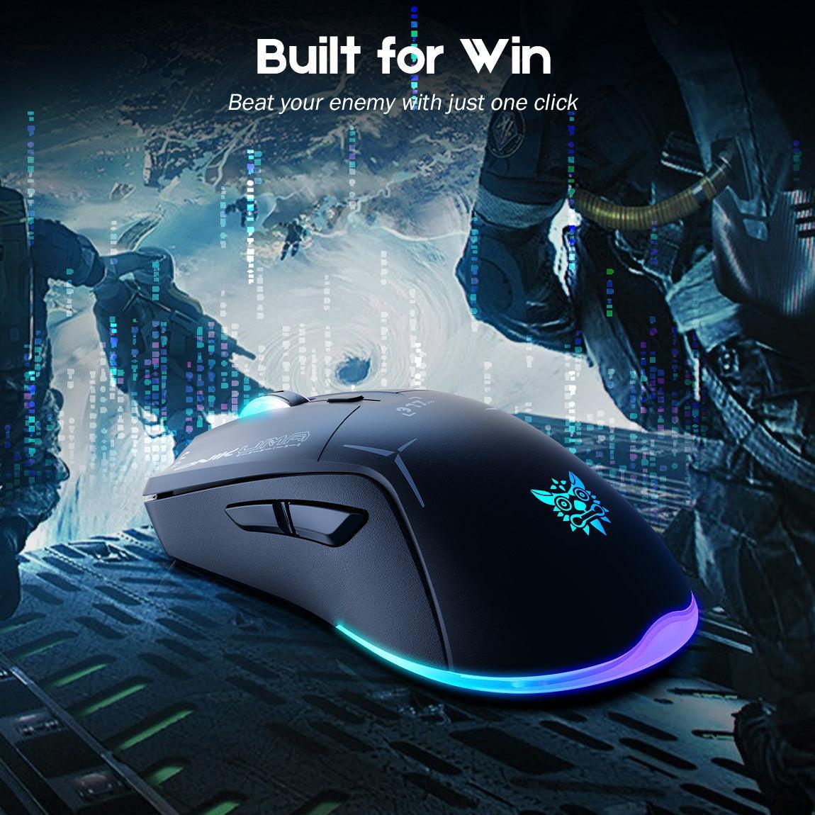 Onikuma CW917 Wireless Gaming Mouse, 4800 DPI Wired/Wireless Gamer Mouse, Dual-Mode Computer Mouse Rechargeable 6 Buttons Reliable Power Capacity and RGB Backlight for PC/Mac/Laptop - Image 5
