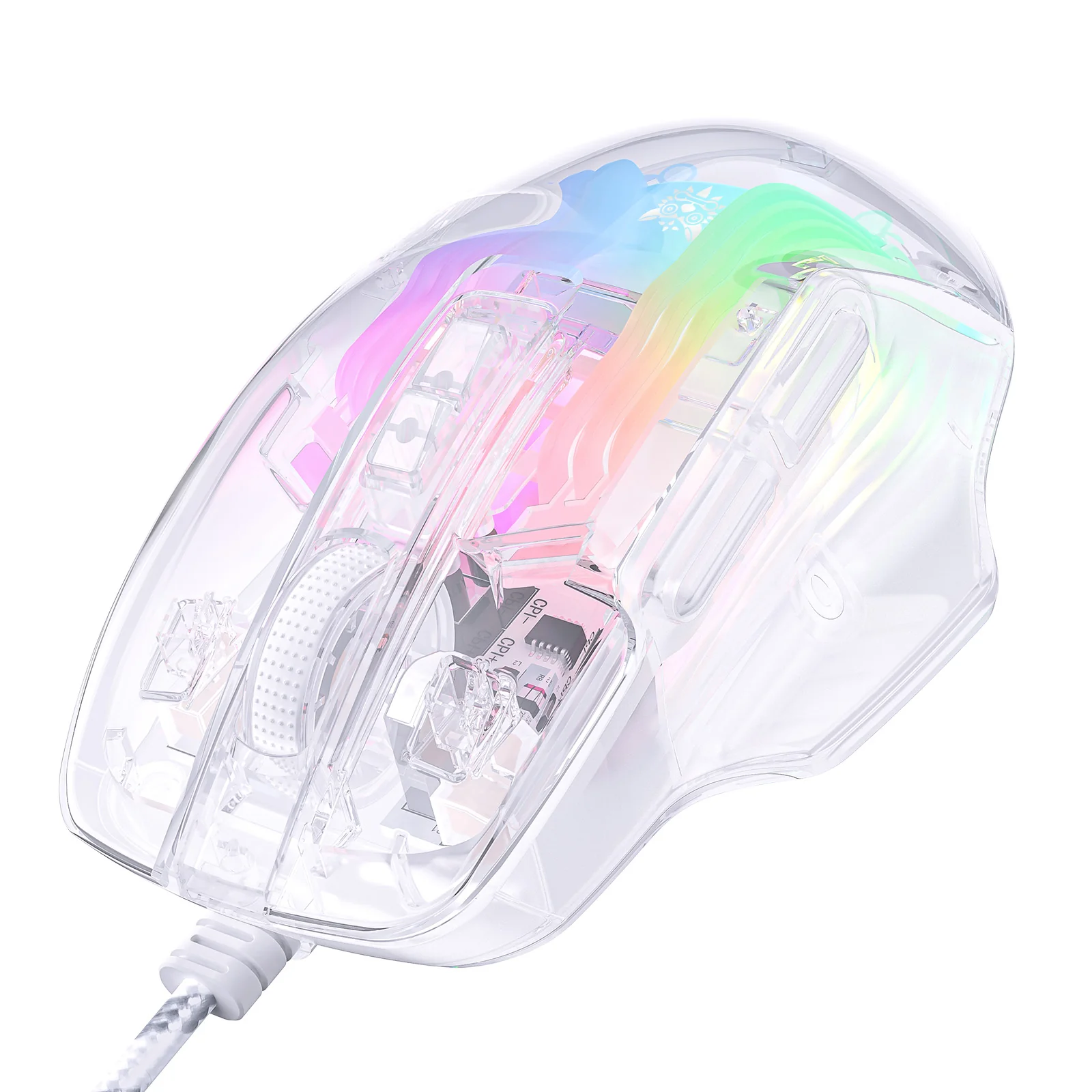 ONIKUMA CW923 Wired RGB Gaming Mouse, 12800 DPI Esports PC Mice for Laptop, Full Body Transparent Design - Image 10