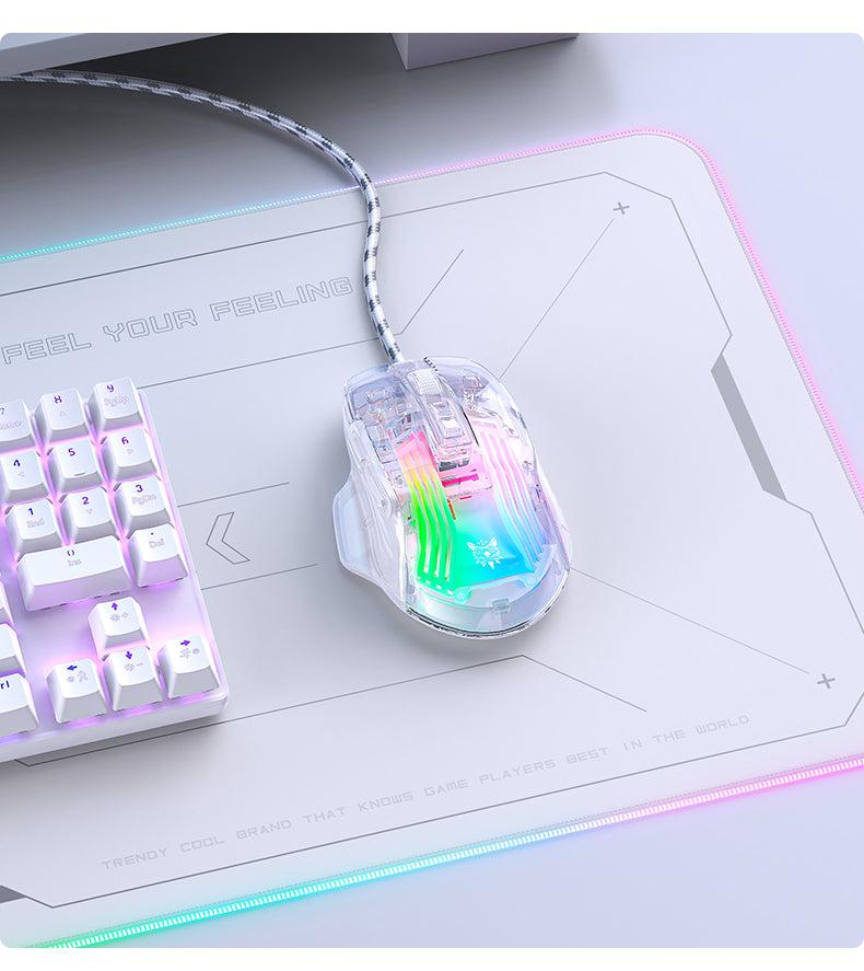 ONIKUMA CW923 Wired RGB Gaming Mouse, 12800 DPI Esports PC Mice for Laptop, Full Body Transparent Design - Image 7