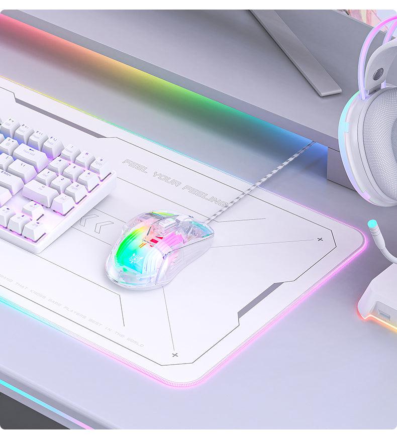 ONIKUMA CW923 Wired RGB Gaming Mouse, 12800 DPI Esports PC Mice for Laptop, Full Body Transparent Design - Image 8