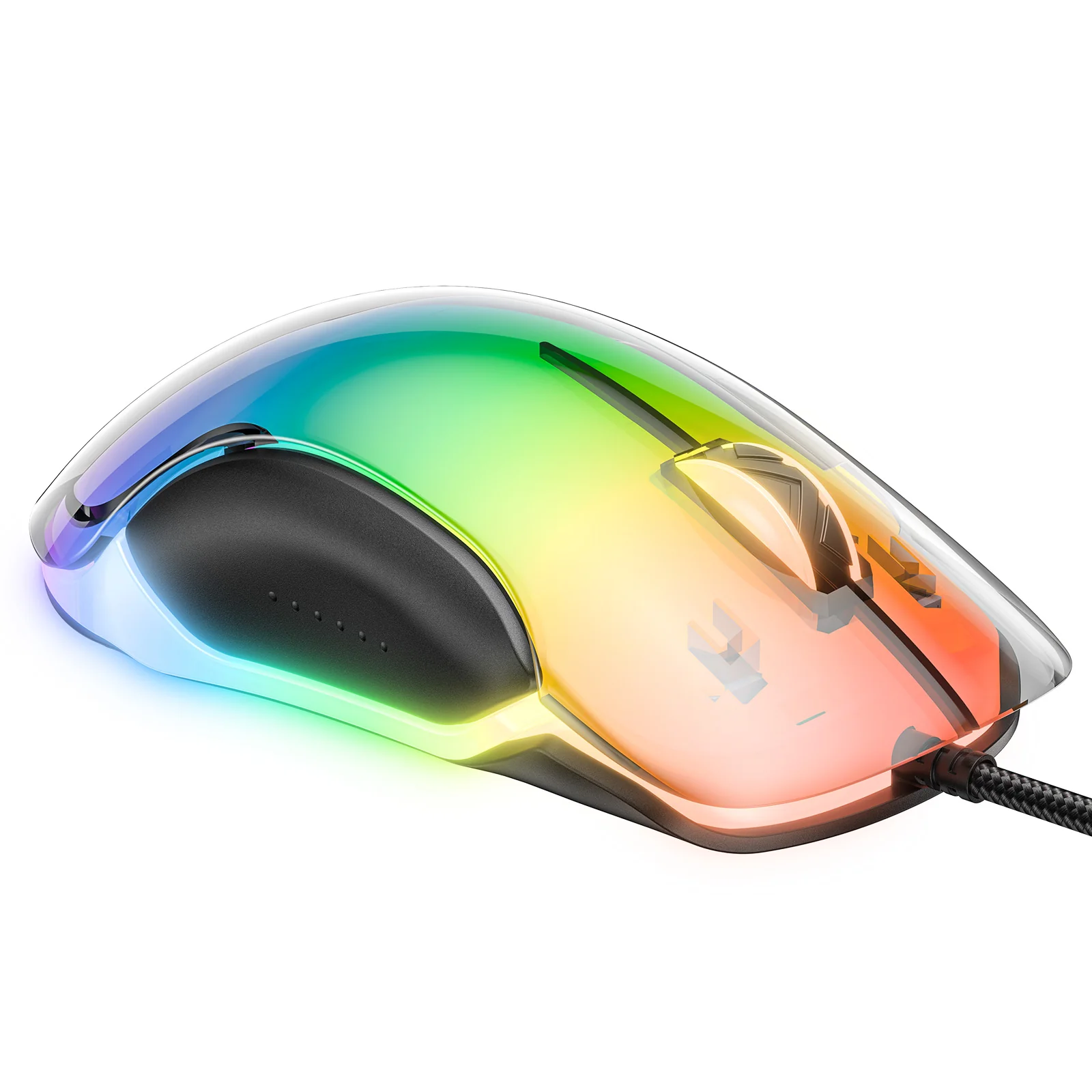 ONIKUMA CW925 RGB Backlit Wired Gaming Mouse, Up to 12800 DPI, Light weight, Transparent Black - Image 11