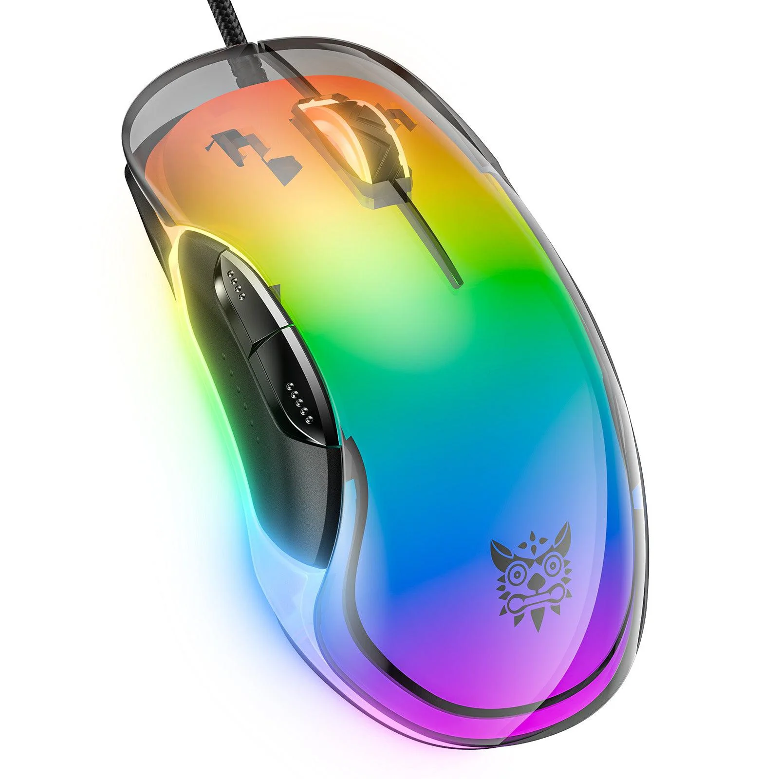 ONIKUMA CW925 RGB Backlit Wired Gaming Mouse, Up to 12800 DPI, Light weight, Transparent Black - Image 9