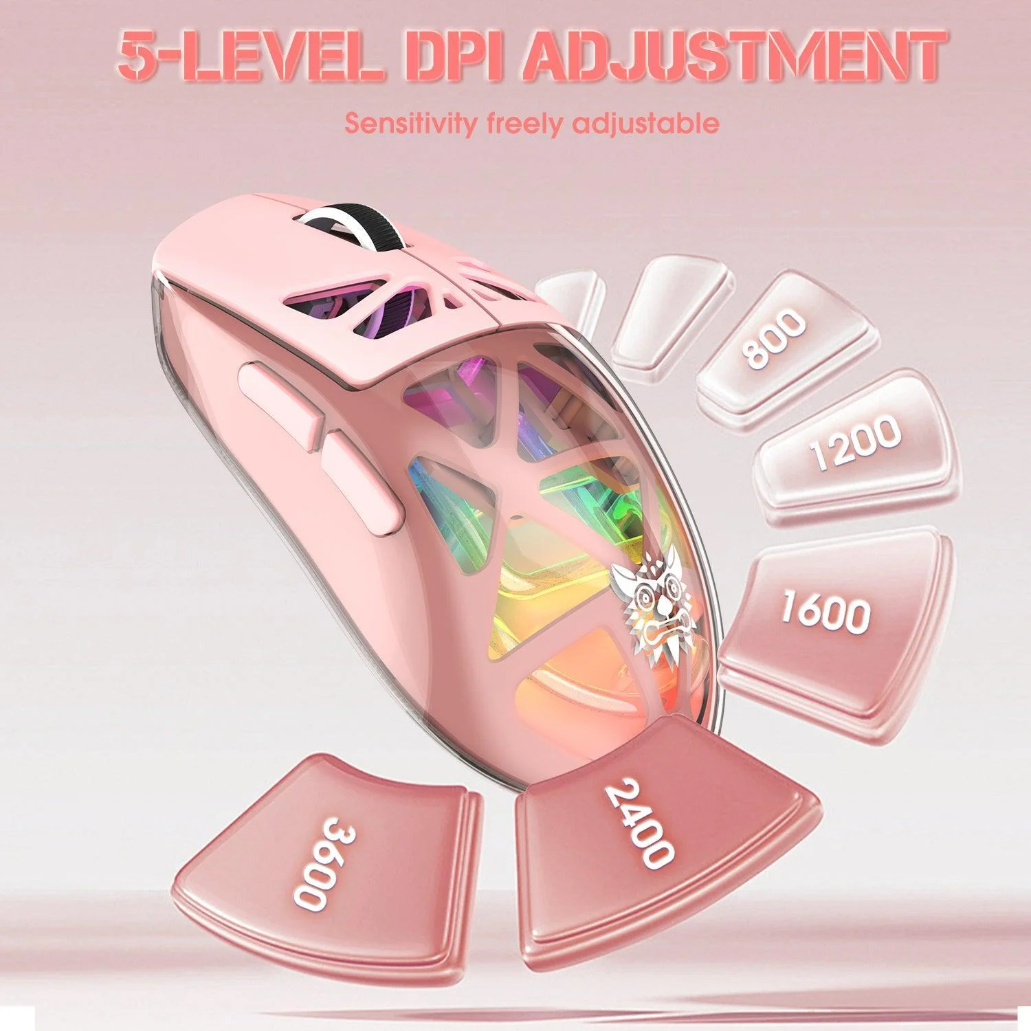 ONIKUMA CW930 Tri-Mode Wireless Gaming Mouse with RGB Lighting & 500mAH Battery - Image 10