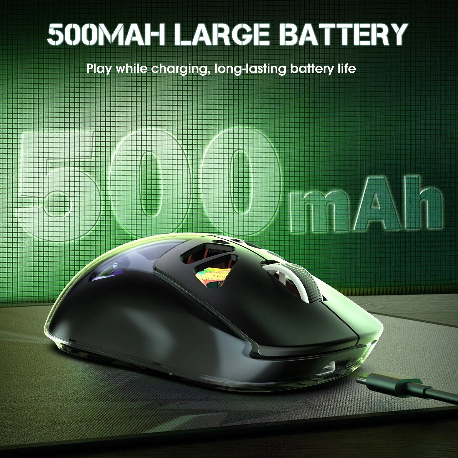 ONIKUMA CW930 Tri-Mode Wireless Gaming Mouse with RGB Lighting & 500mAH Battery - Image 13