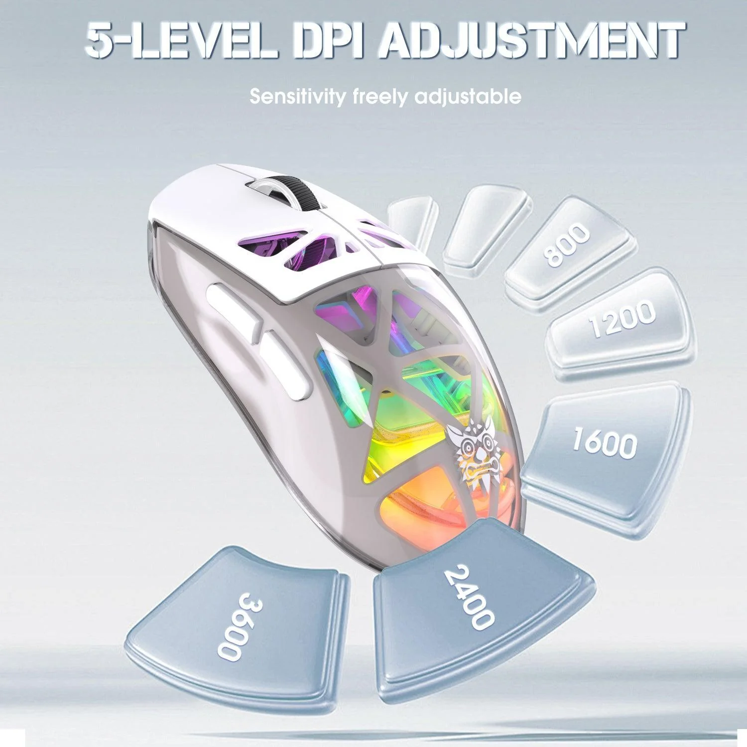 ONIKUMA CW930 Tri-Mode Wireless Gaming Mouse with RGB Lighting & 500mAH Battery - Image 4