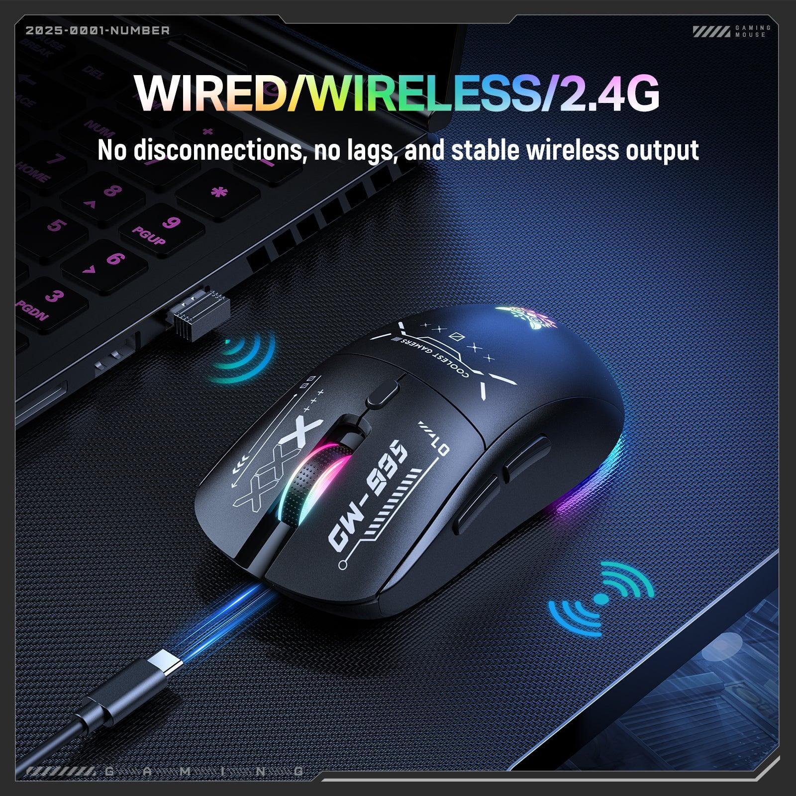 ONIKUMA CW935 Triple-Mode Ergonomic Wireless Gaming Mouse with 6 DPI Settings & Hidden Receiver - Image 4
