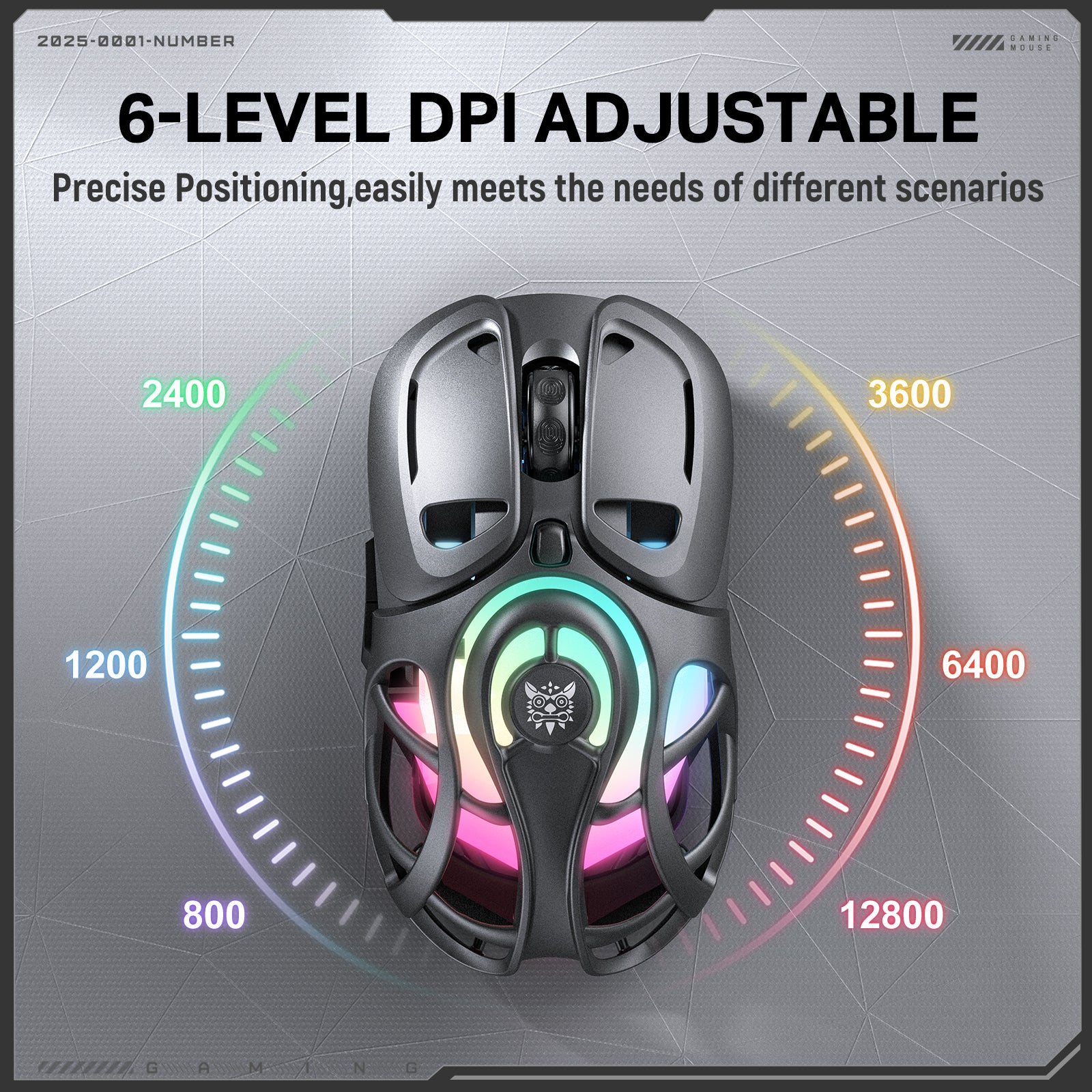 ONIKUMA DM02 Tri-Mode RGB Gaming Mouse - Lightweight Honeycomb Shell, 1000Hz Polling Rate & 6-Level DPI - Image 13