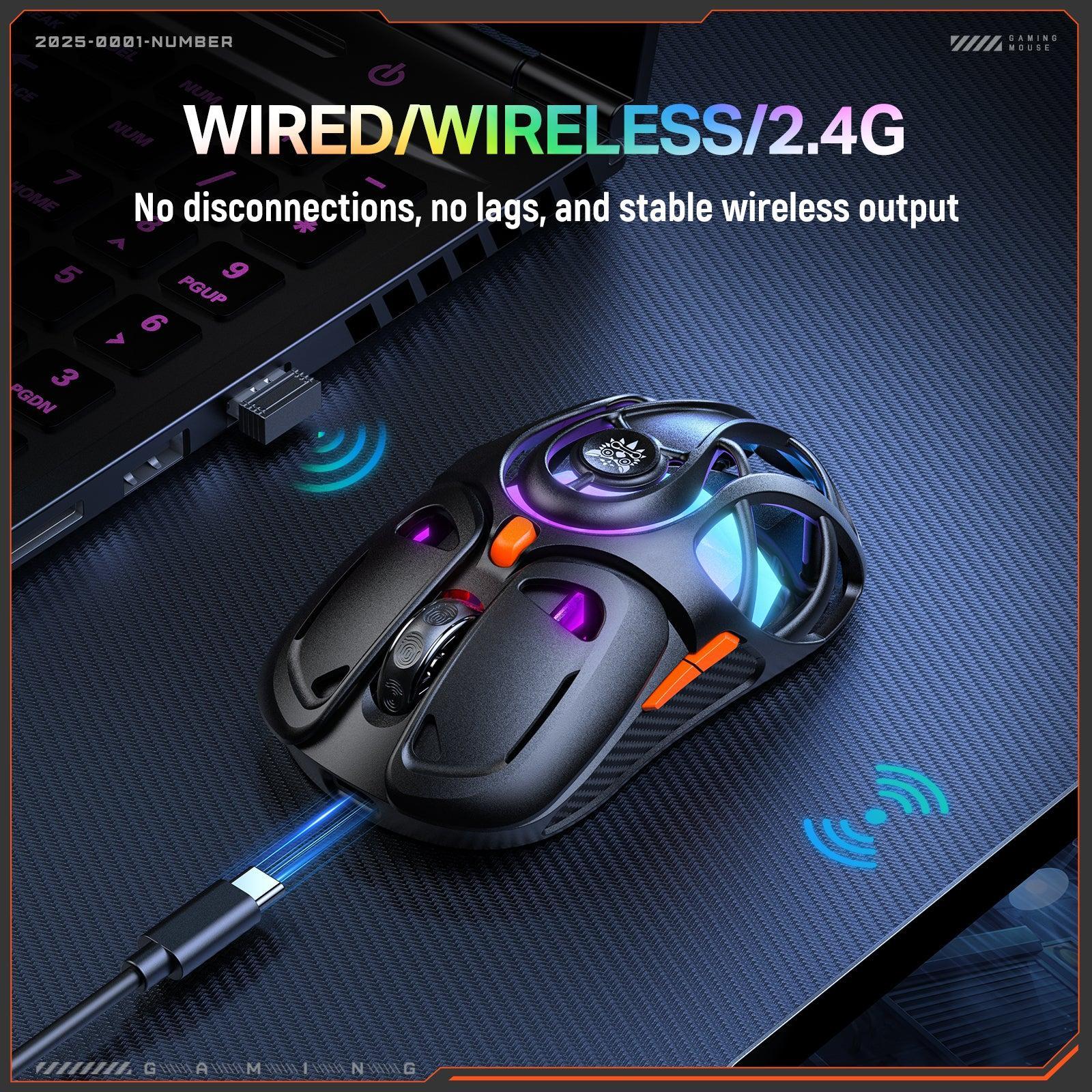 ONIKUMA DM02 Tri-Mode RGB Gaming Mouse - Lightweight Honeycomb Shell, 1000Hz Polling Rate & 6-Level DPI - Image 4