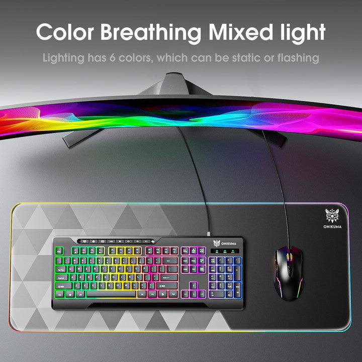 ONIKUMA G32 Matte Black Wired Gaming Keyboard with RGB Backlit Matte Key Caps - Image 3