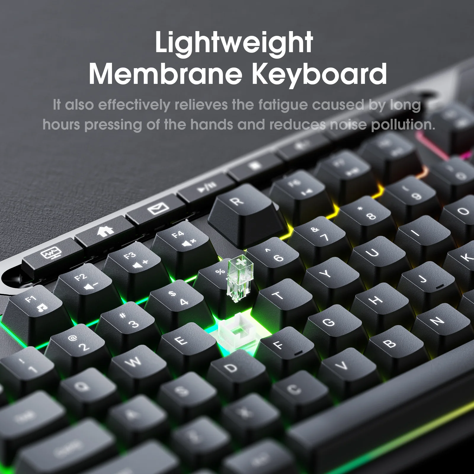 ONIKUMA G32 Matte Black Wired Gaming Keyboard with RGB Backlit Matte Key Caps - Image 5