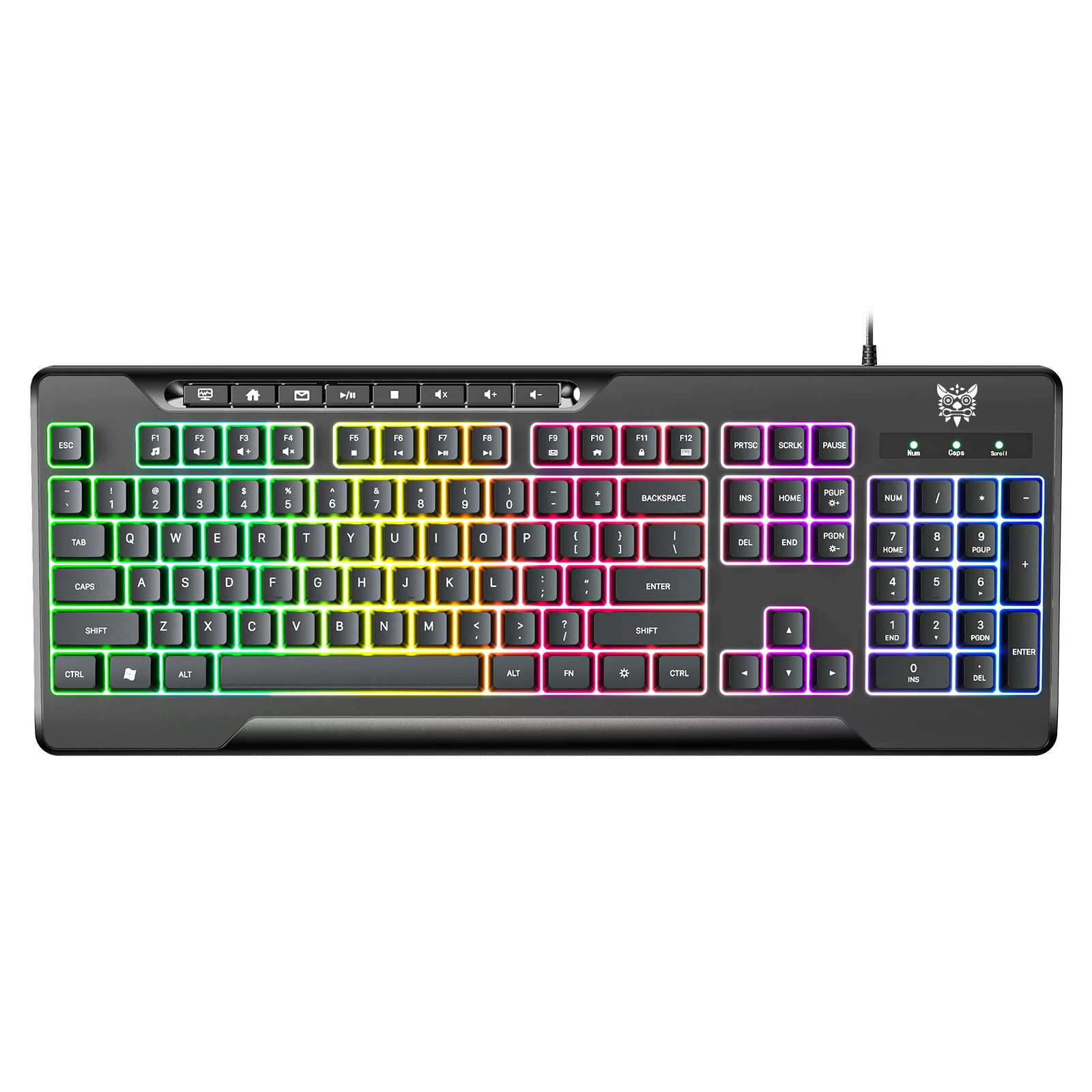 ONIKUMA G32 Matte Black Wired Gaming Keyboard with RGB Backlit Matte Key Caps - Image 8