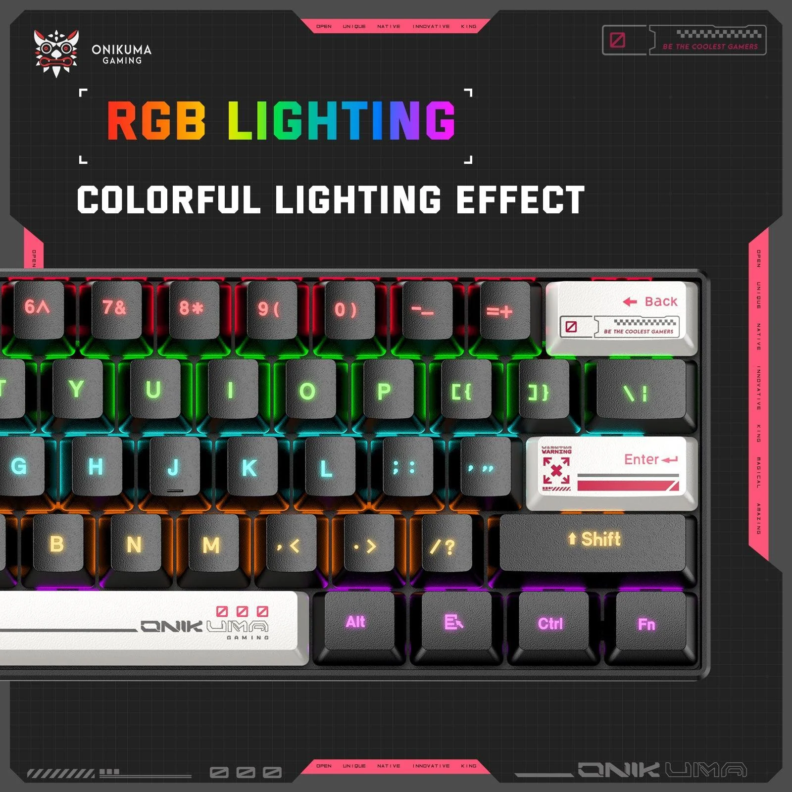 Onikuma G55 gaming mechanical keyboard - 61 key compact RGB keyboard - Image 5