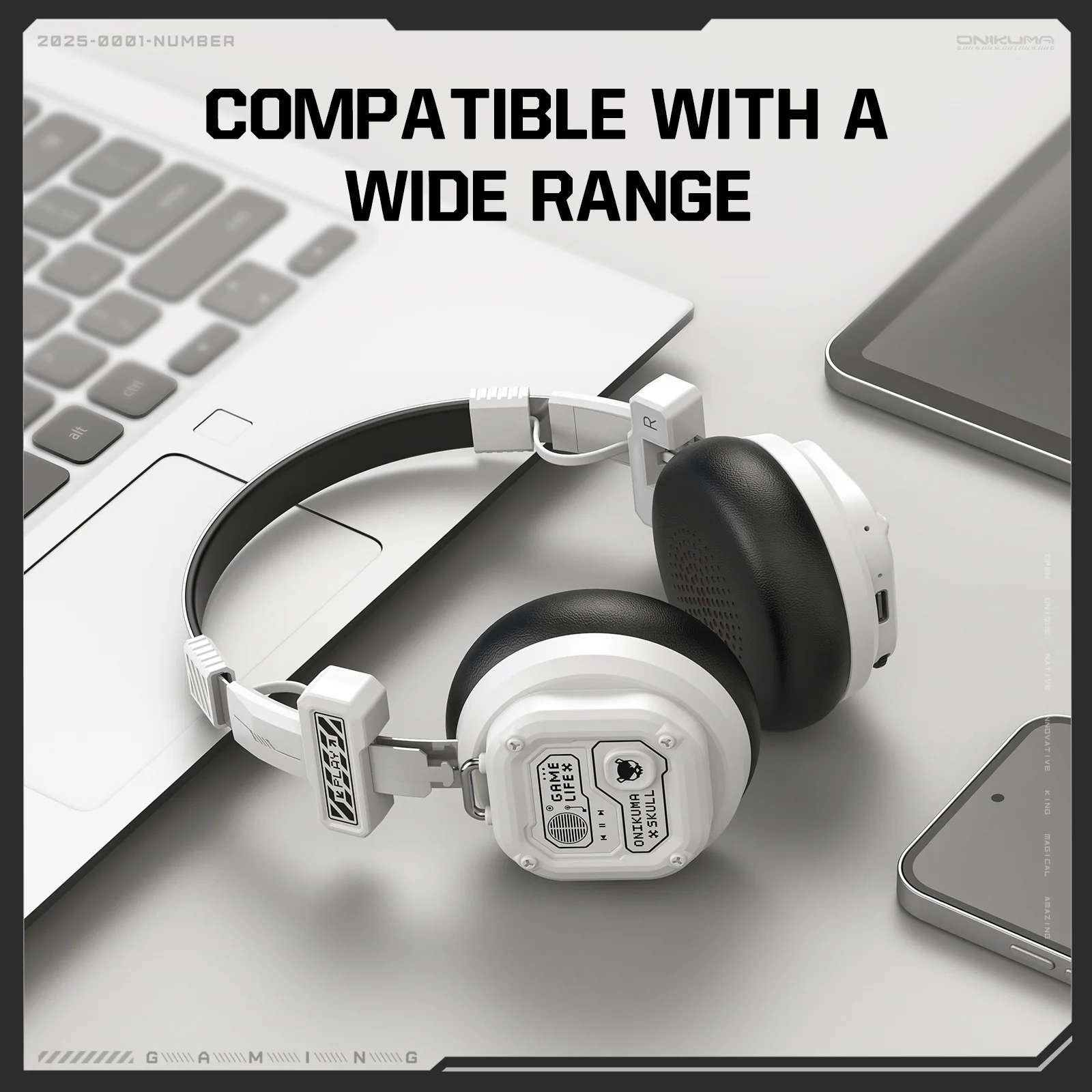 ‌ONIKUMA GT803 Wireless Gaming Headset‌ – Ultra-Light Foldable Design, 50H Playback, Bluetooth 5.4, Multi-Platform Compatibility - Image 14