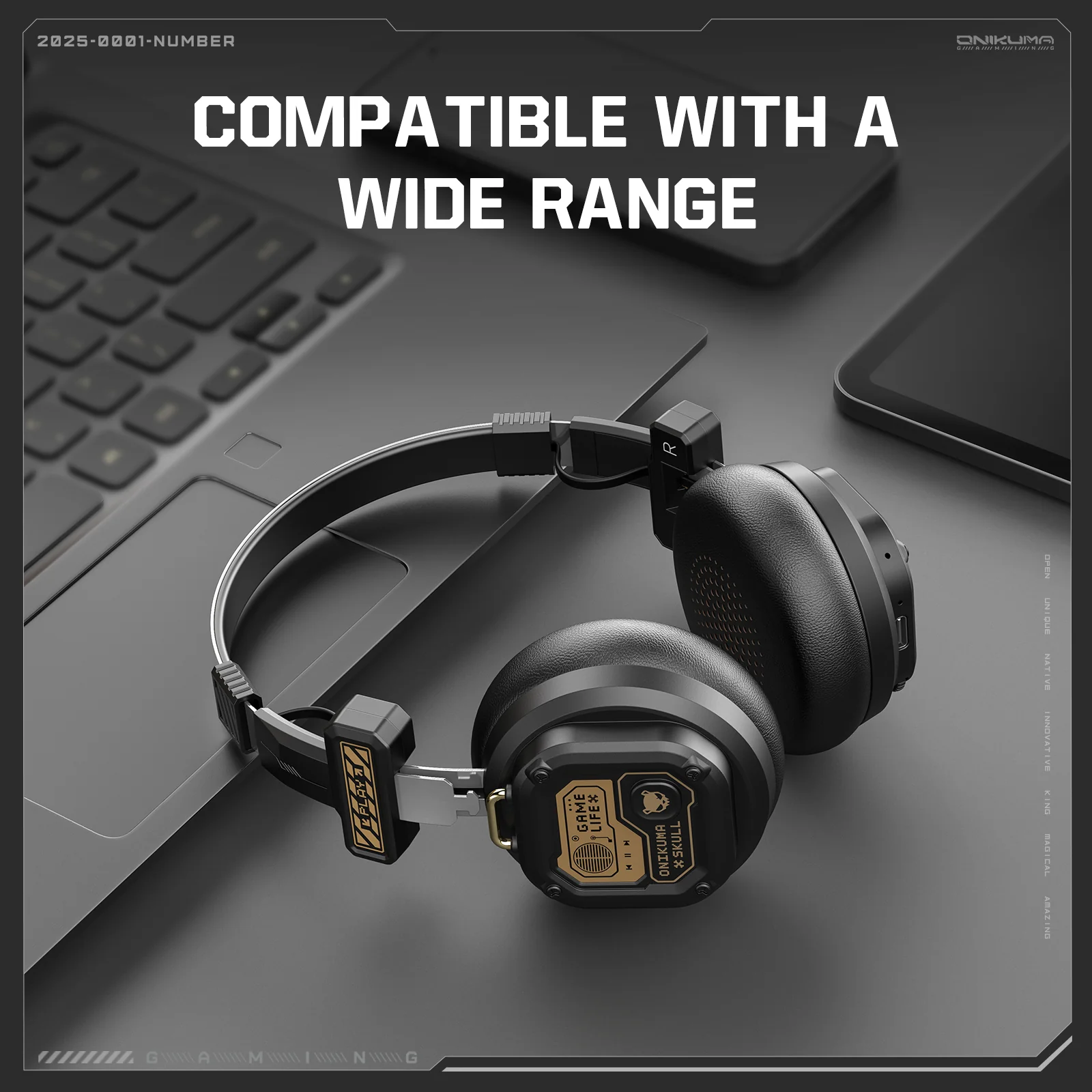 ‌ONIKUMA GT803 Wireless Gaming Headset‌ – Ultra-Light Foldable Design, 50H Playback, Bluetooth 5.4, Multi-Platform Compatibility - Image 3