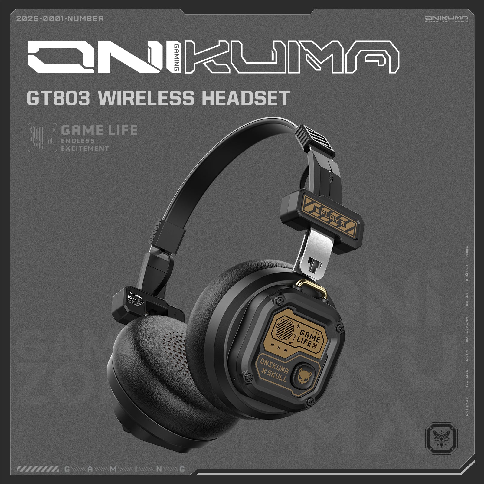 ‌ONIKUMA GT803 Wireless Gaming Headset‌ – Ultra-Light Foldable Design, 50H Playback, Bluetooth 5.4, Multi-Platform Compatibility - Image 4