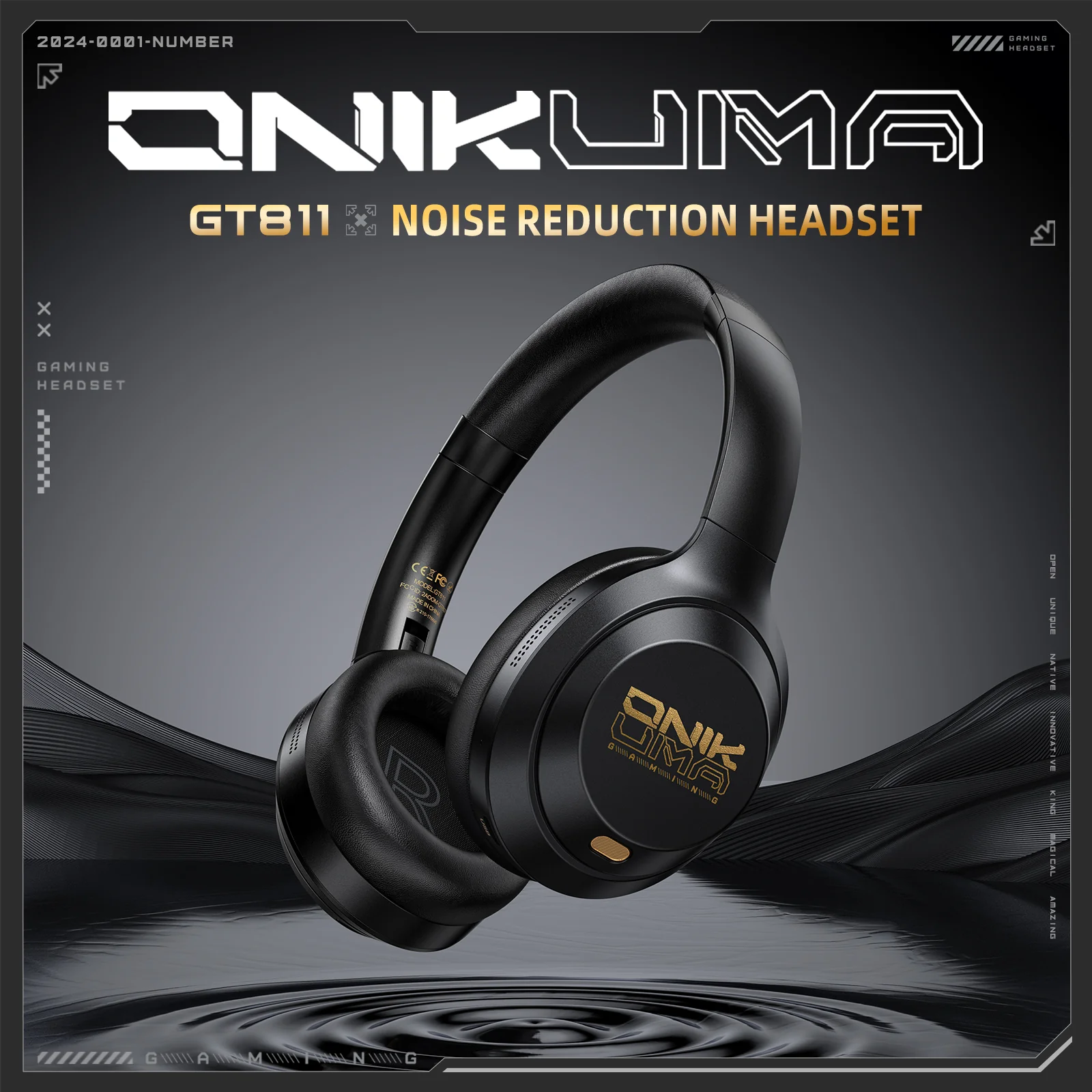 ONIKUMA GT811 Noise Reduction Gaming Headset Headworn Bluetooth 3.5mm Socket Device Connetion Wired Wirelss Lightweight E-Sports Headphone - Image 2