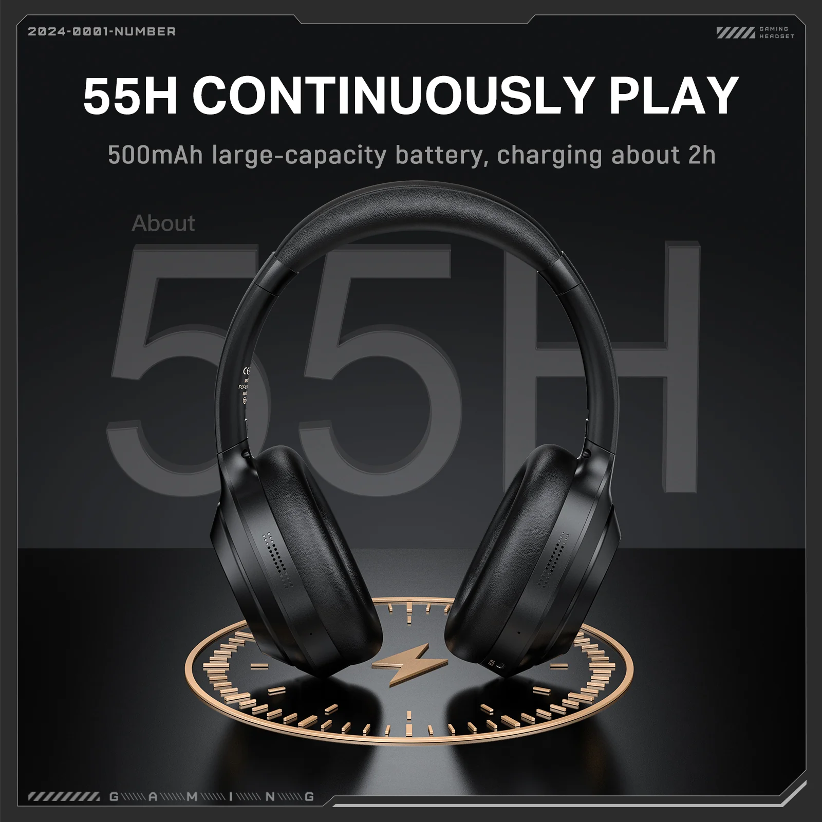 ONIKUMA GT811 Noise Reduction Gaming Headset Headworn Bluetooth 3.5mm Socket Device Connetion Wired Wirelss Lightweight E-Sports Headphone - Image 4