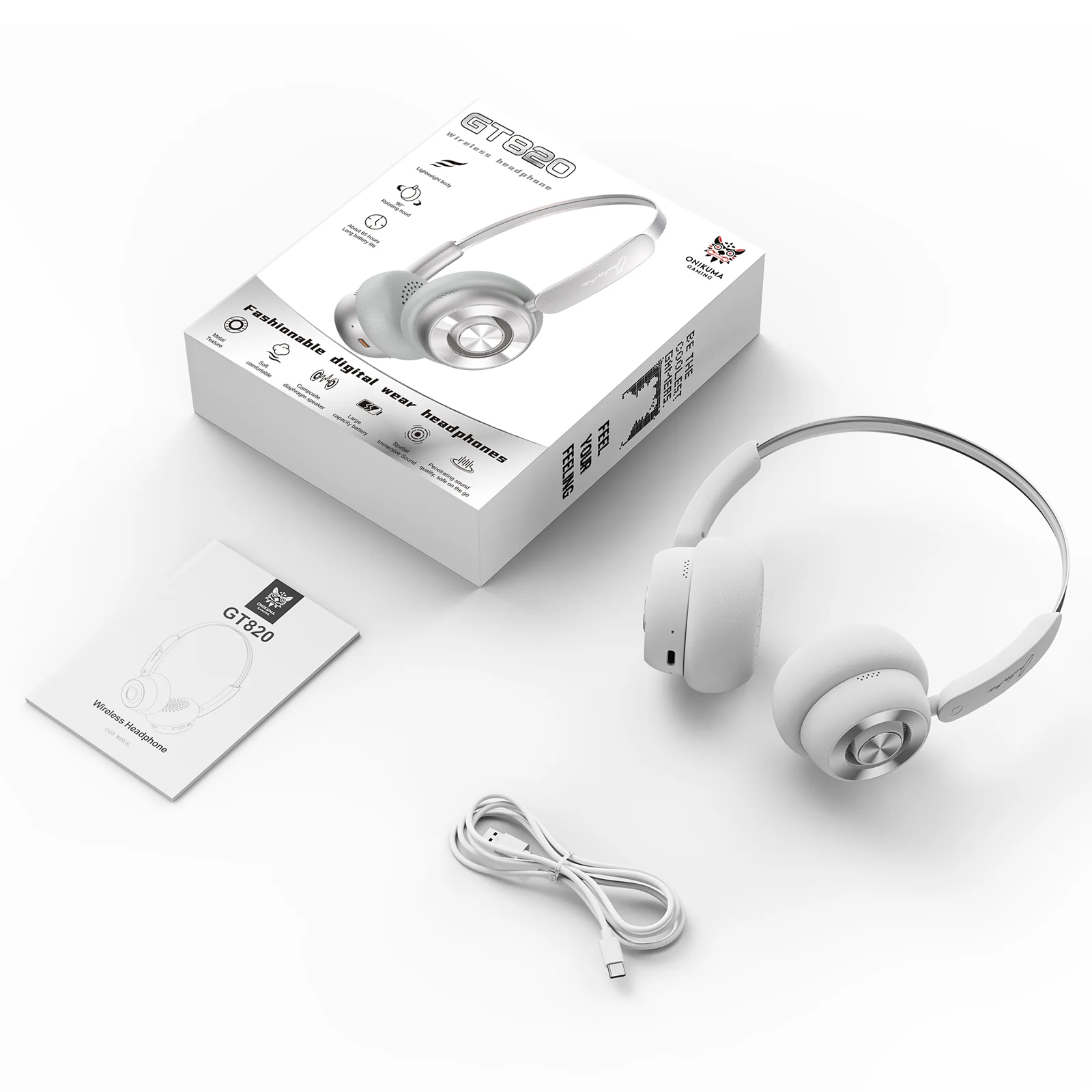 ONIKUMA GT820 Fashion Headphones Headset Headworn Bluetooth Wirelss Lightweight Headphone - Image 15