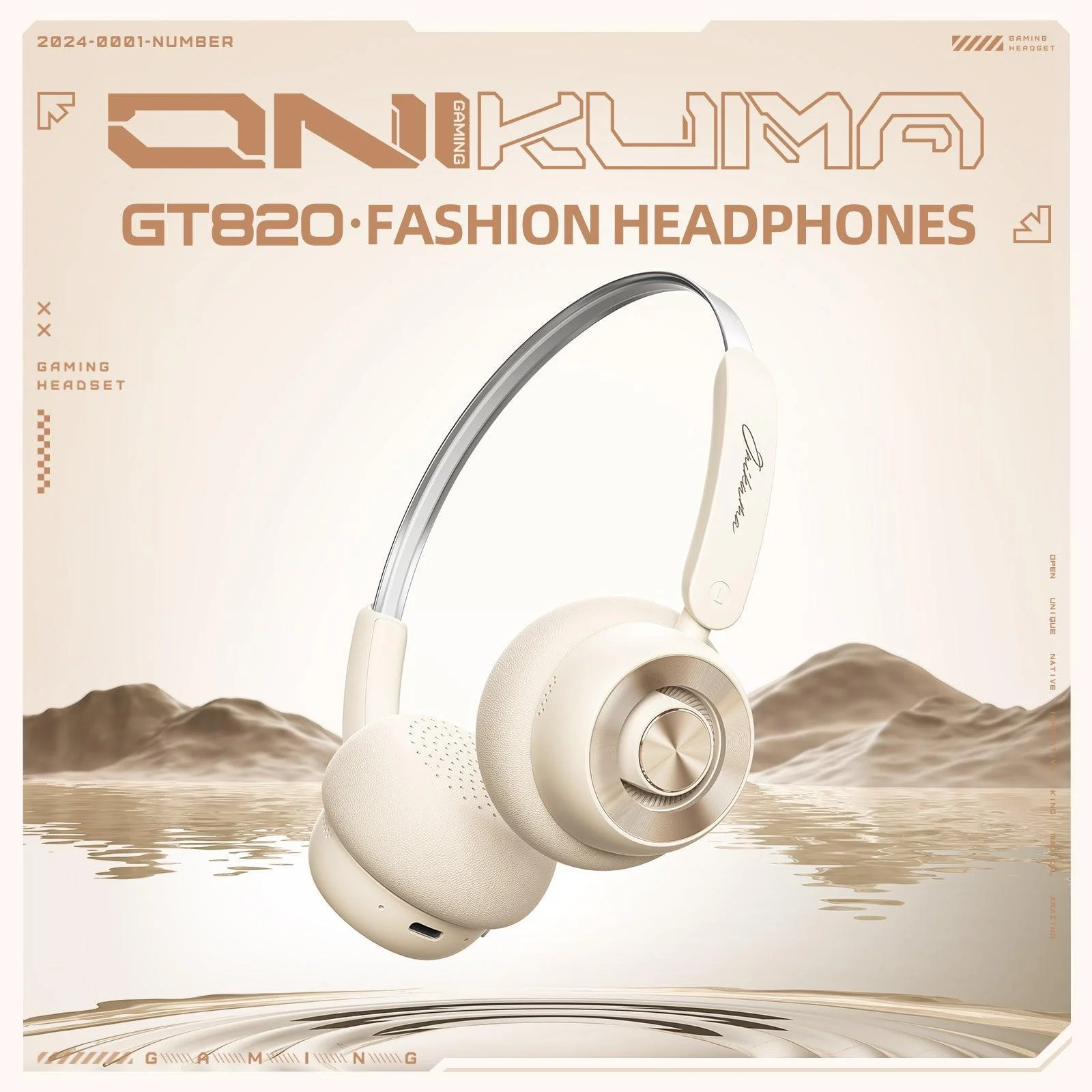 ONIKUMA GT820 Fashion Headphones Headset Headworn Bluetooth Wirelss Lightweight Headphone - Image 3