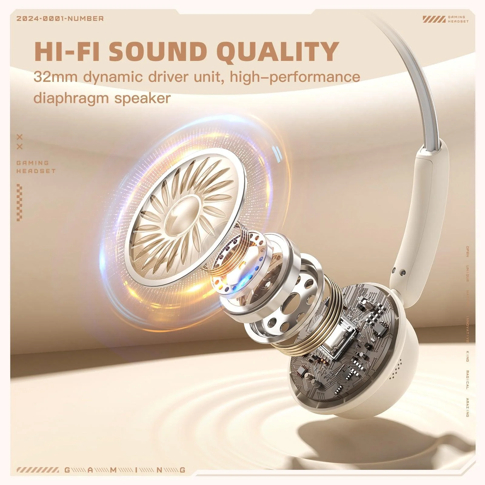 ONIKUMA GT820 Fashion Headphones Headset Headworn Bluetooth Wirelss Lightweight Headphone - Image 5
