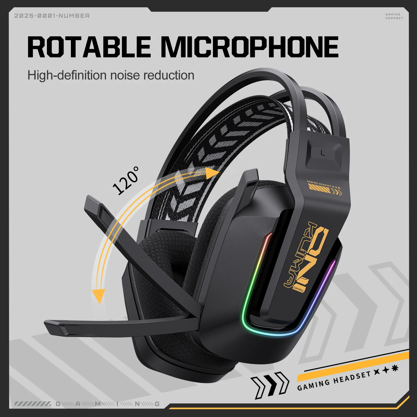 ONIKUMA GT828 Multi-Mode Gaming Headset – 45H Playback, Bluetooth 5.4/Wired/2.4GHz, Memory Foam Comfort - Image 5