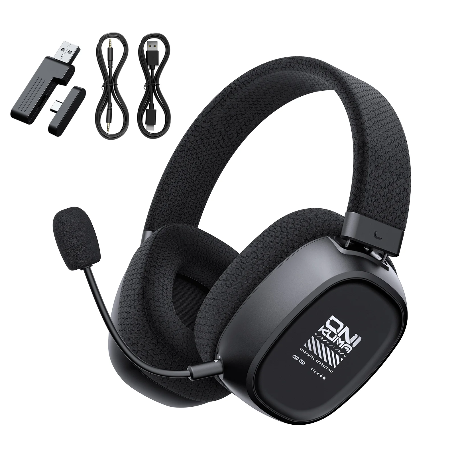 ONIKUMA GT839 Multi-Mode Gaming Headset – 45H Playback, Bluetooth 5.4/Wired/2.4GHz, Memory Foam Comfort - Image 2