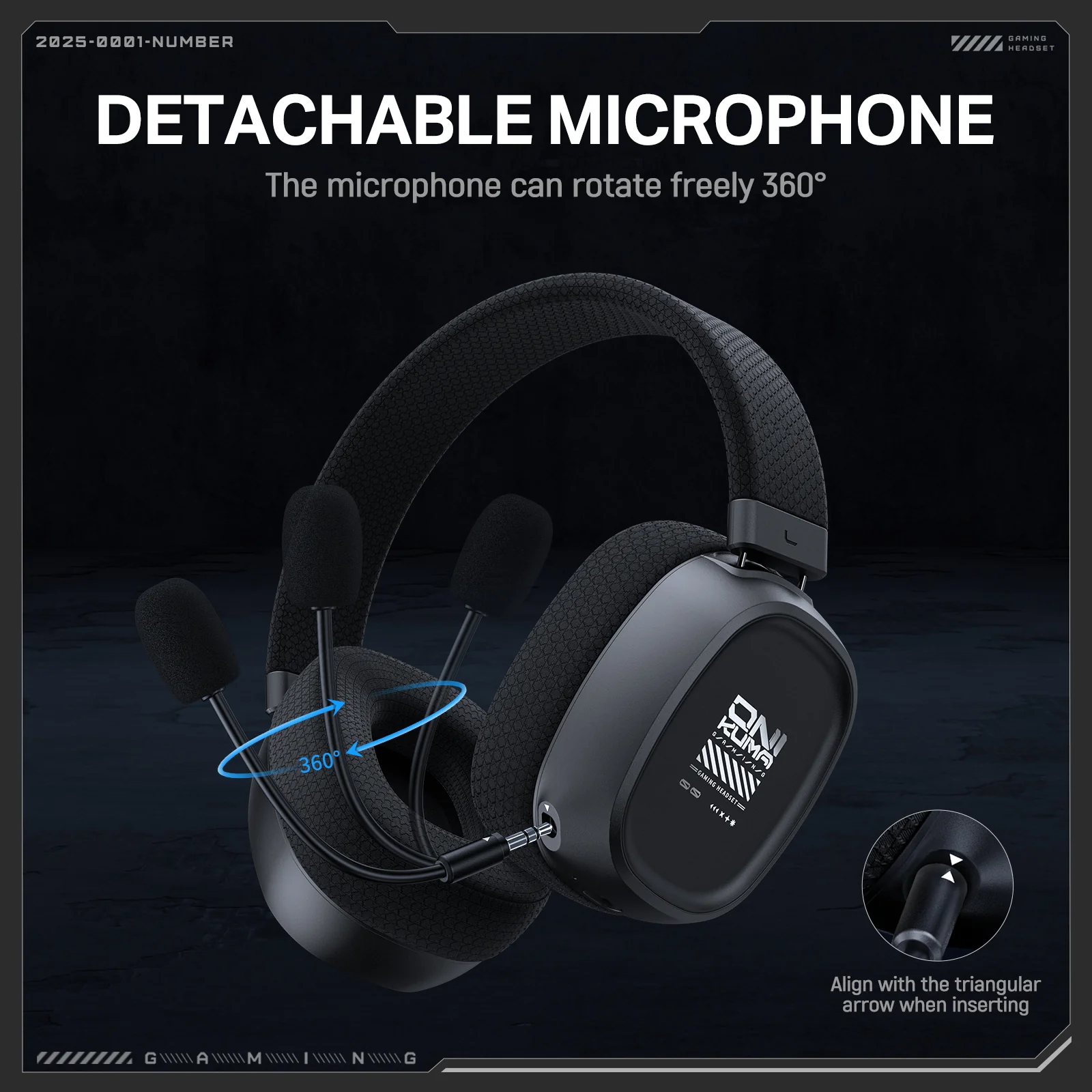 ONIKUMA GT839 Multi-Mode Gaming Headset – 45H Playback, Bluetooth 5.4/Wired/2.4GHz, Memory Foam Comfort - Image 3