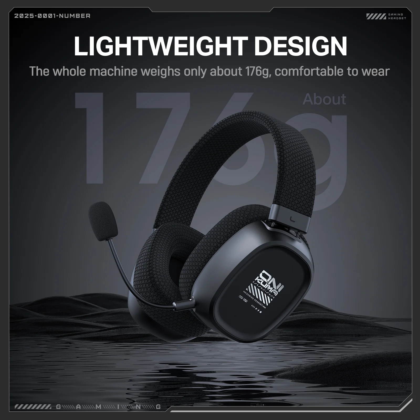 ONIKUMA GT839 Multi-Mode Gaming Headset – 45H Playback, Bluetooth 5.4/Wired/2.4GHz, Memory Foam Comfort - Image 7