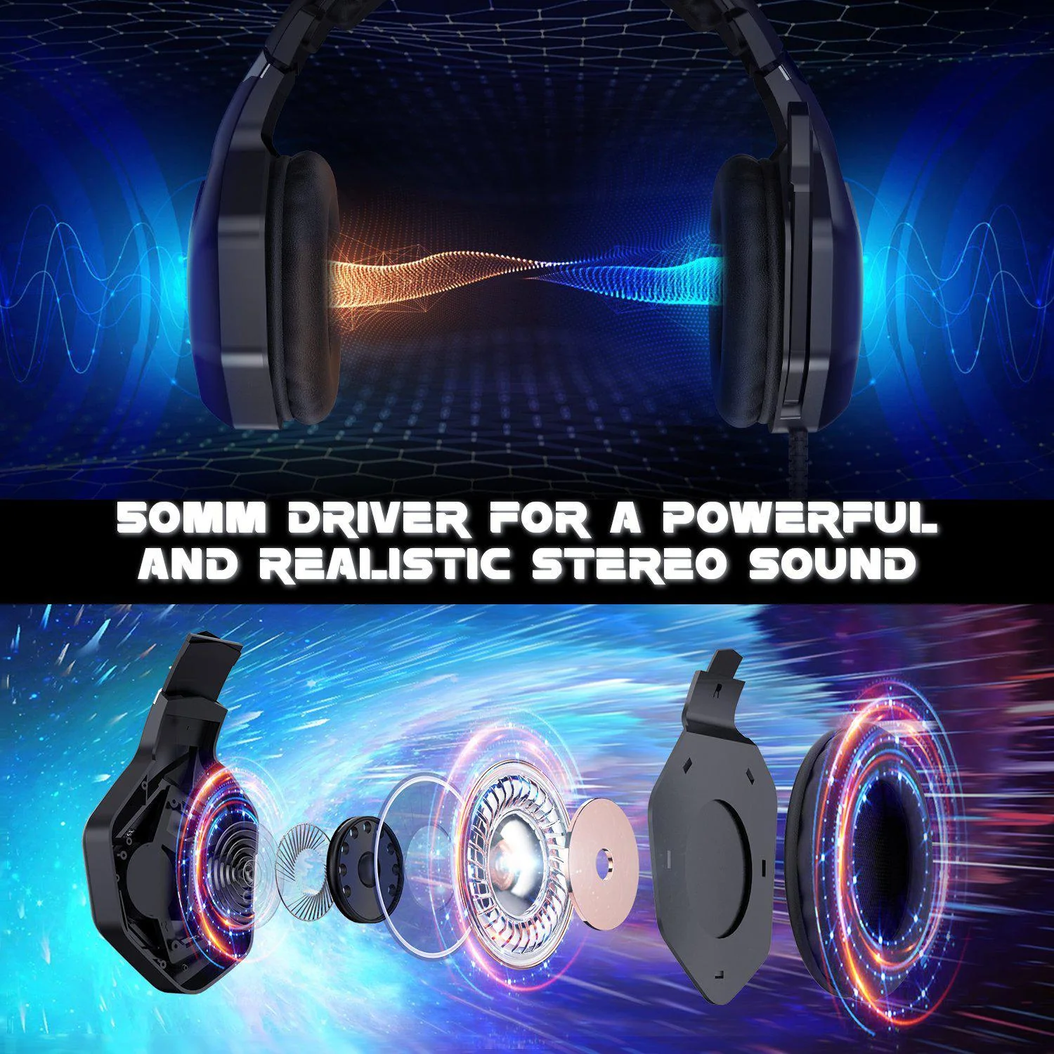 ONIKUMA K10 Pro Professional Wired Gaming Headset with RGB Backlight - Image 4