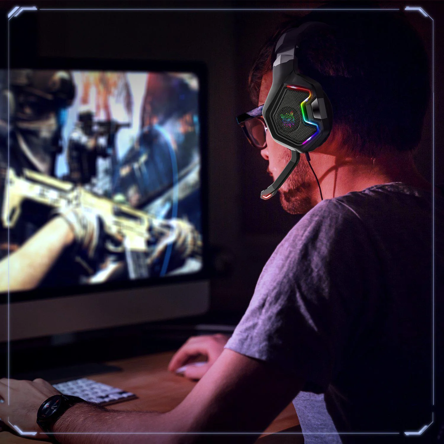 ONIKUMA K10 Pro Professional Wired Gaming Headset with RGB Backlight - Image 8
